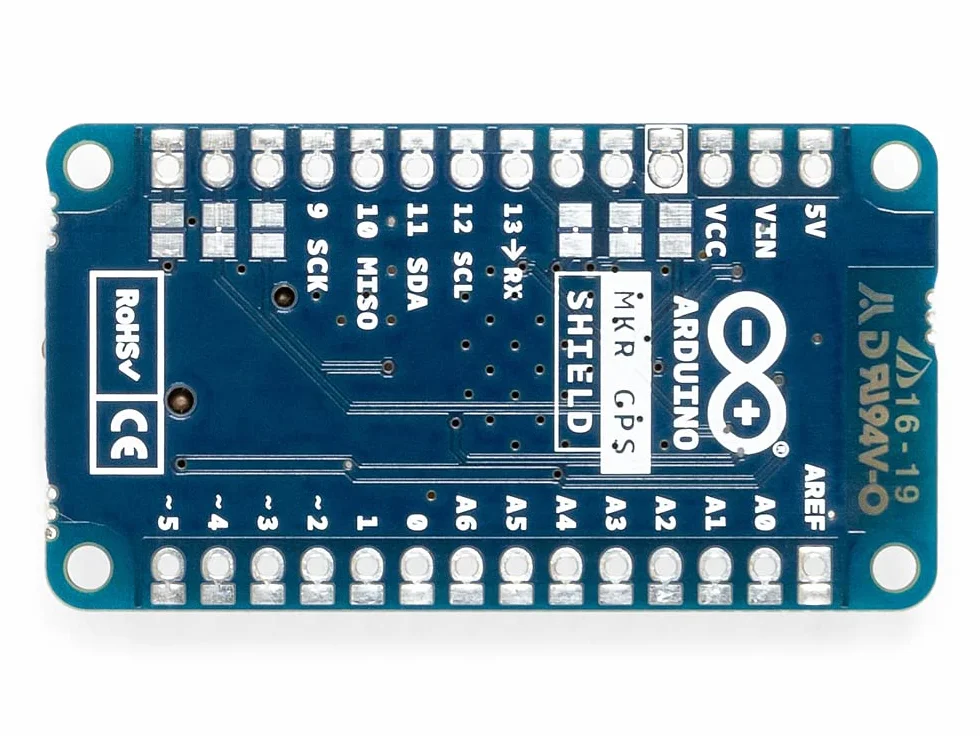 MKR GPS Shield [ASX00017] — moduł GNSS o wysokiej wydajności dla płytek Arduino MKR, wyposażony w u-blox SAM-M8Q, obsługę wielu konstelacji (GPS, GLONASS, Galileo) i funkcję Plug 'n' Play