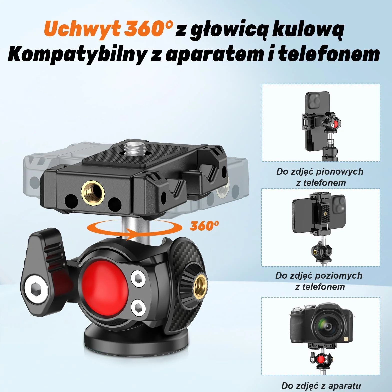 XXZU 210cm/83in Stojak na Światło z Głowicą Kulową, Statyw Fotograficzny Składany Statyw do Telefonu Statyw Oświetleniowy do Studia do Aparatu/Telefonu/Światła Stroboskopowego/Projektora/Softboxa
