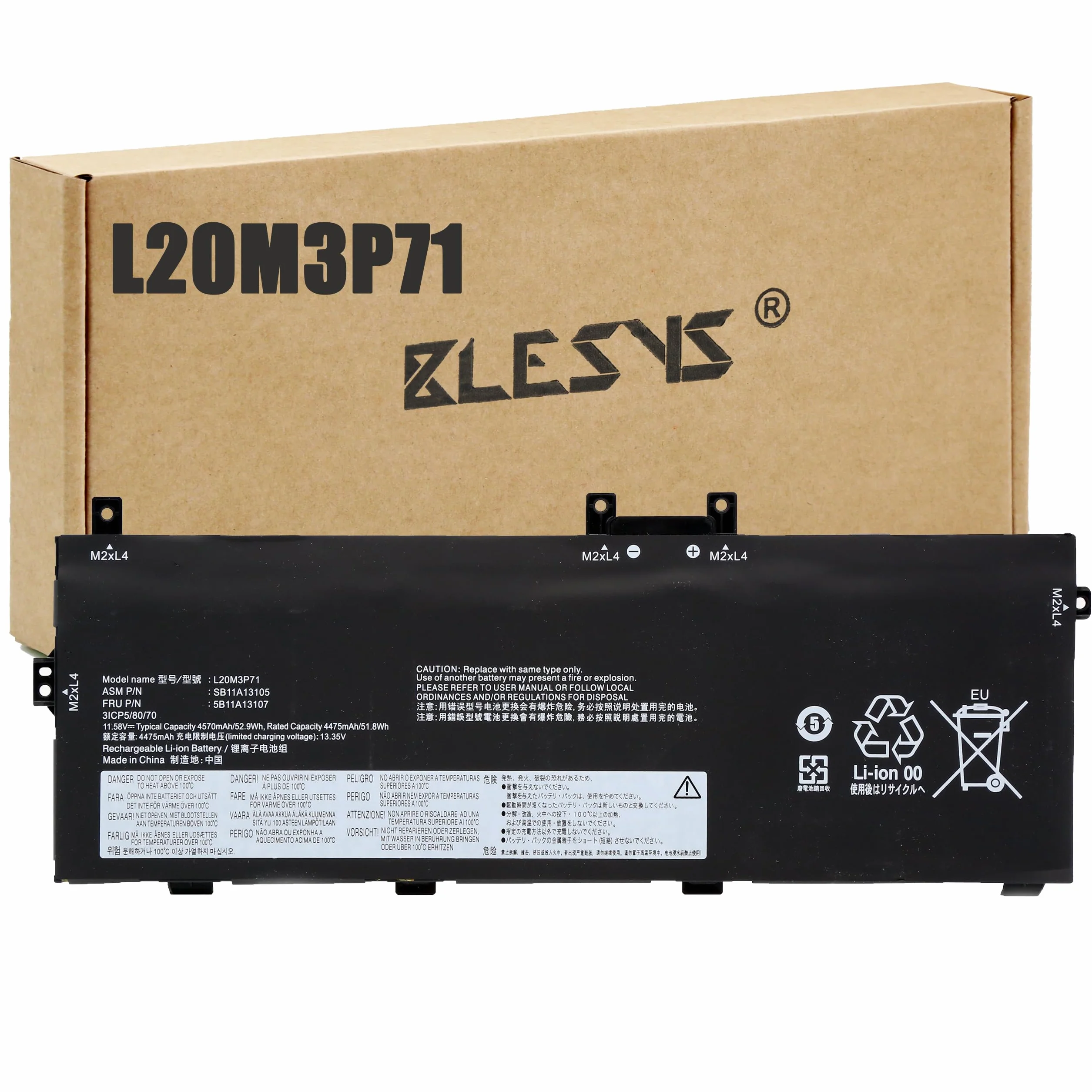 BLESYS L20M3P71 L20C3P71 bateria do Lenovo ThinkPad-Yoga X13 Gen 2 (20W8/20W9) Gen 3 (21AW/21AX) PC Notebook 11,58 V 52,9 Wh