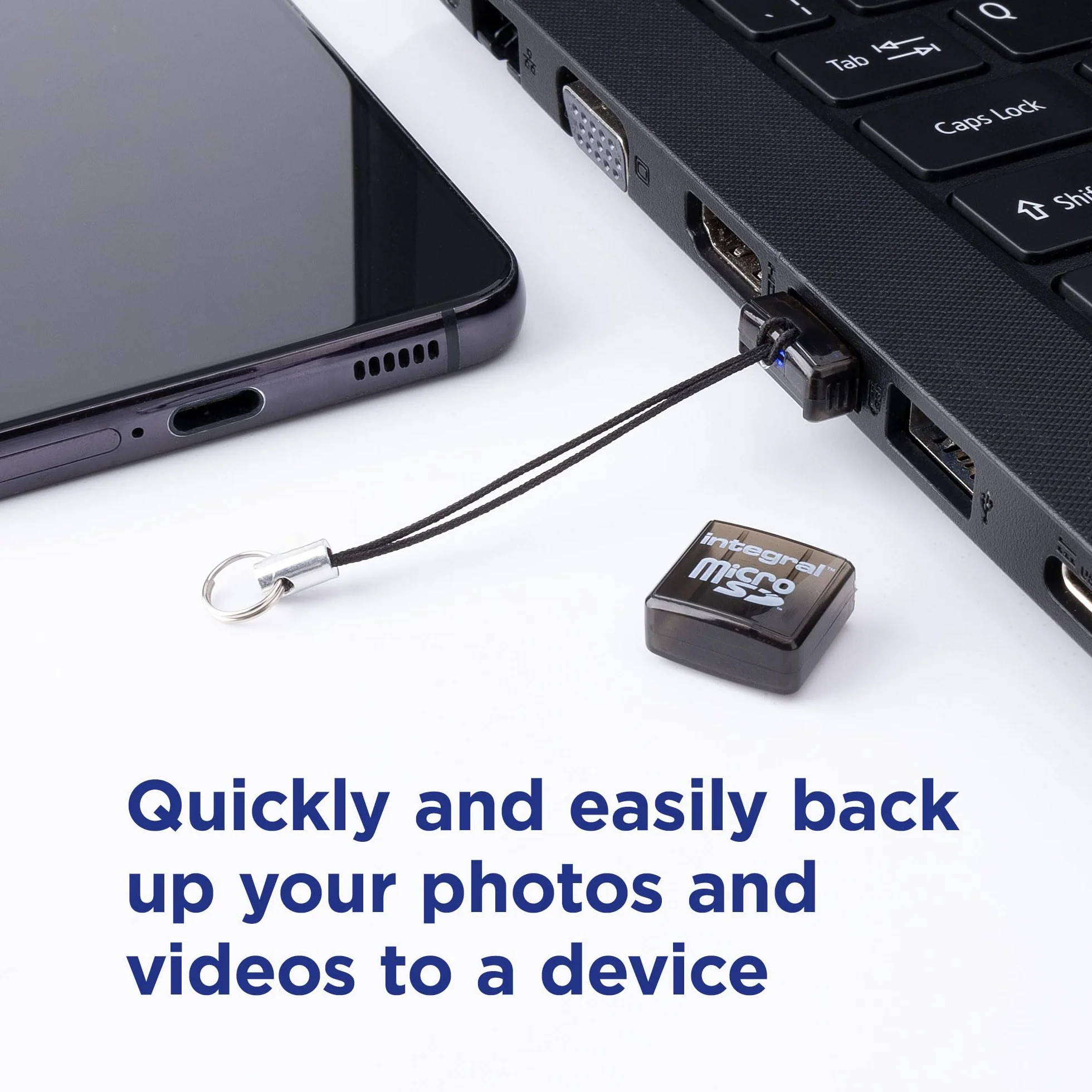 Integral Adapter czytnika kart pamięci micro SD USB2.0 – kompaktowy, Plug & Play, kompatybilny z microSD, microSDHC i microSDXC