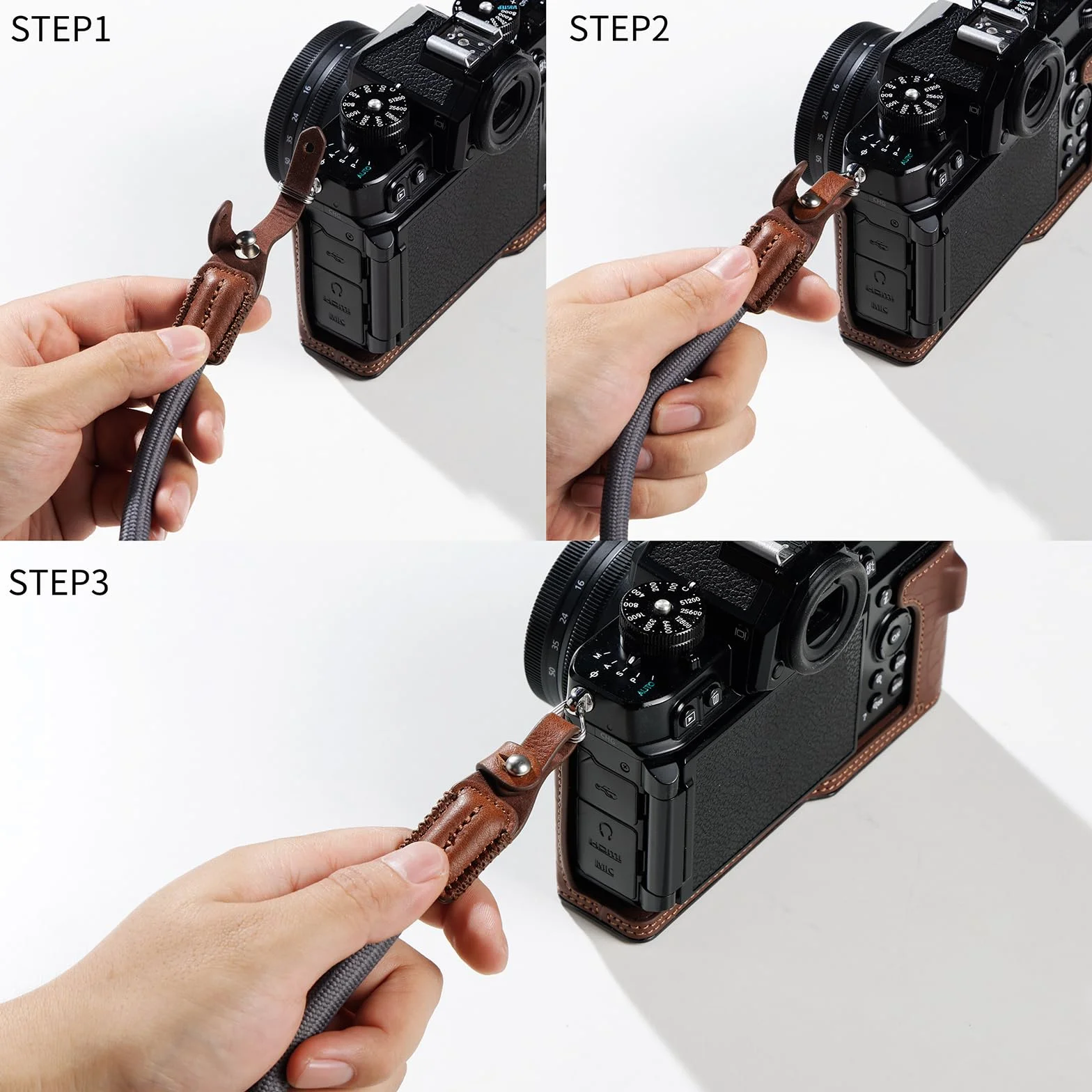 SMALLRIG Zestaw futerałów do Nikon Z f, zestaw futerałów ze skóry PU w stylu vintage, z ulepszonym uchwytem, podszewką z mikrofibry odporną na zarysowania, ramą ze stopu aluminium, brązowy - 5096