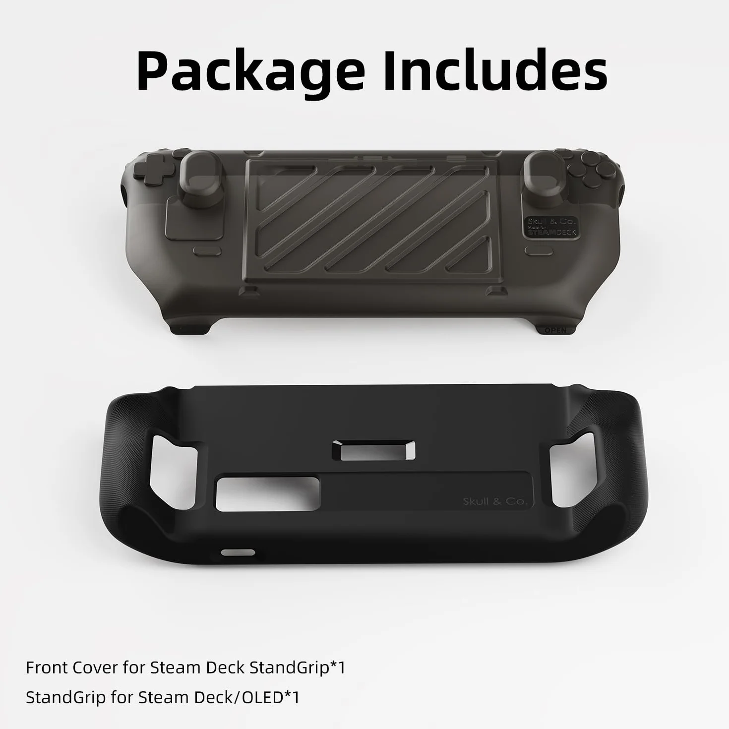 Skull & Co. Zestaw ochronny Stand Grip GripCase z przednią osłoną dla Steam Deck/OLED - Dymny
