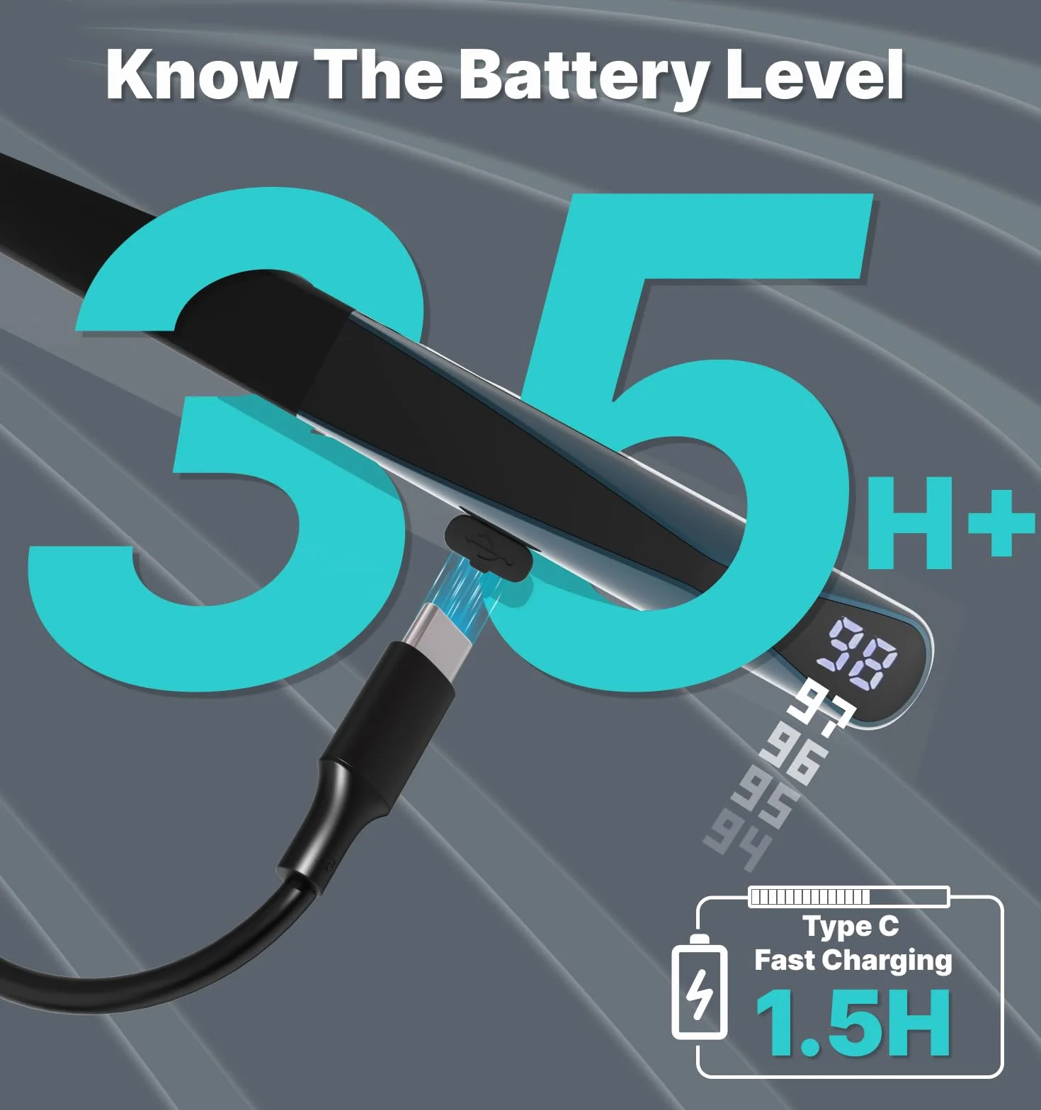 Hmusic H08 Słuchawki Bluetooth 6.0 Bezprzewodowe Mikrofon IPX5 35H