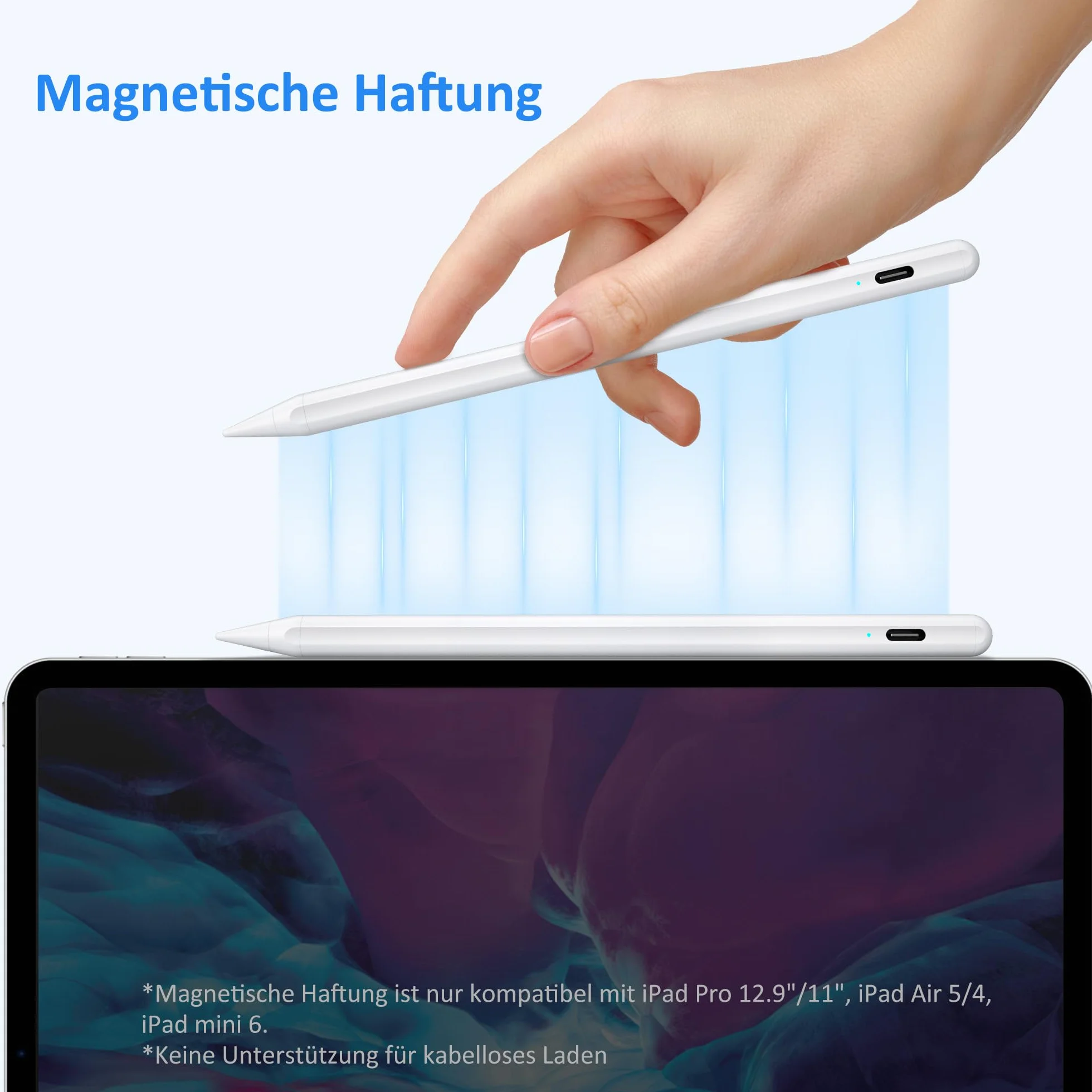 Rysik do Apple iPad 2018-2025, A16/10/9/8/7/6, Pro M5/M4/13/12.9/11, Mini 7/6/5, Air 13/11/5/4/3, magnes