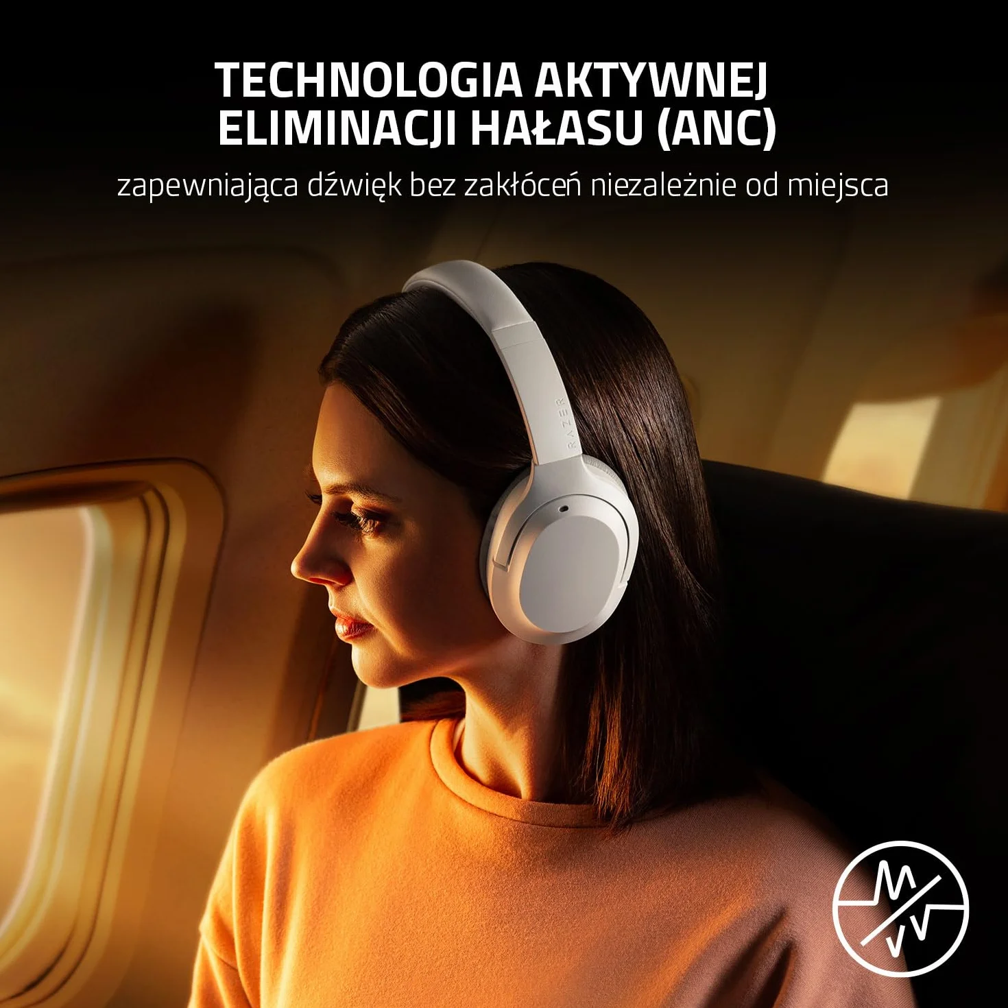 Razer Opus X (Quartz) - Bezprzewodowy zestaw słuchawkowy o niskim poziomie opóźnień z technologią aktywnej eliminacji hałasu (Dostrojone 40-mm przetworniki, Wbudowane mikrofony) Różowy
