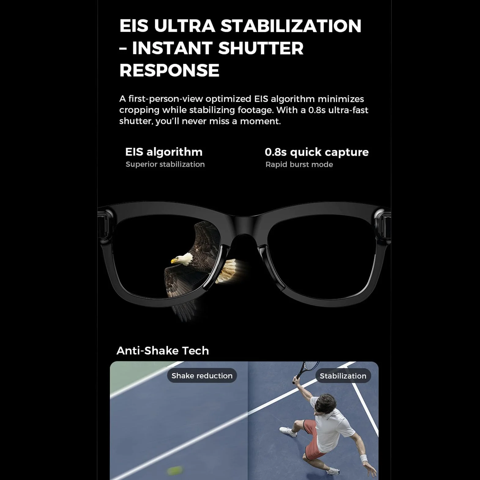 Inteligentne Okulary Bluetooth Tłumaczenie AI ChatGPT 26 Języków Kontrola Głosu