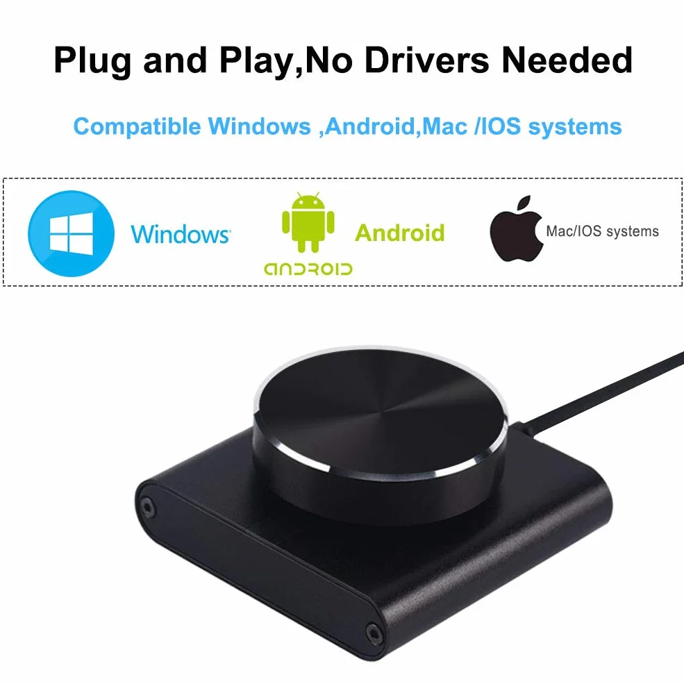 cooidea Przycisk regulacji głośności USB z jednym przyciskiem funkcji wyciszania/pauzy dla komputera, ustawienie audio, regulacja głośności audio, kompatybilny z WinXP/7/8 10/Vista/Mac/Linux