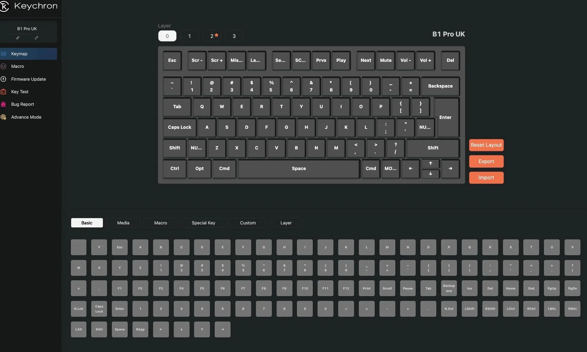 Keychron B1 Pro Ultra Slim 75% Bezprzewodowa Klawiatura ISO QWERTY ZMK PBT 2,4 GHz Bluetooth