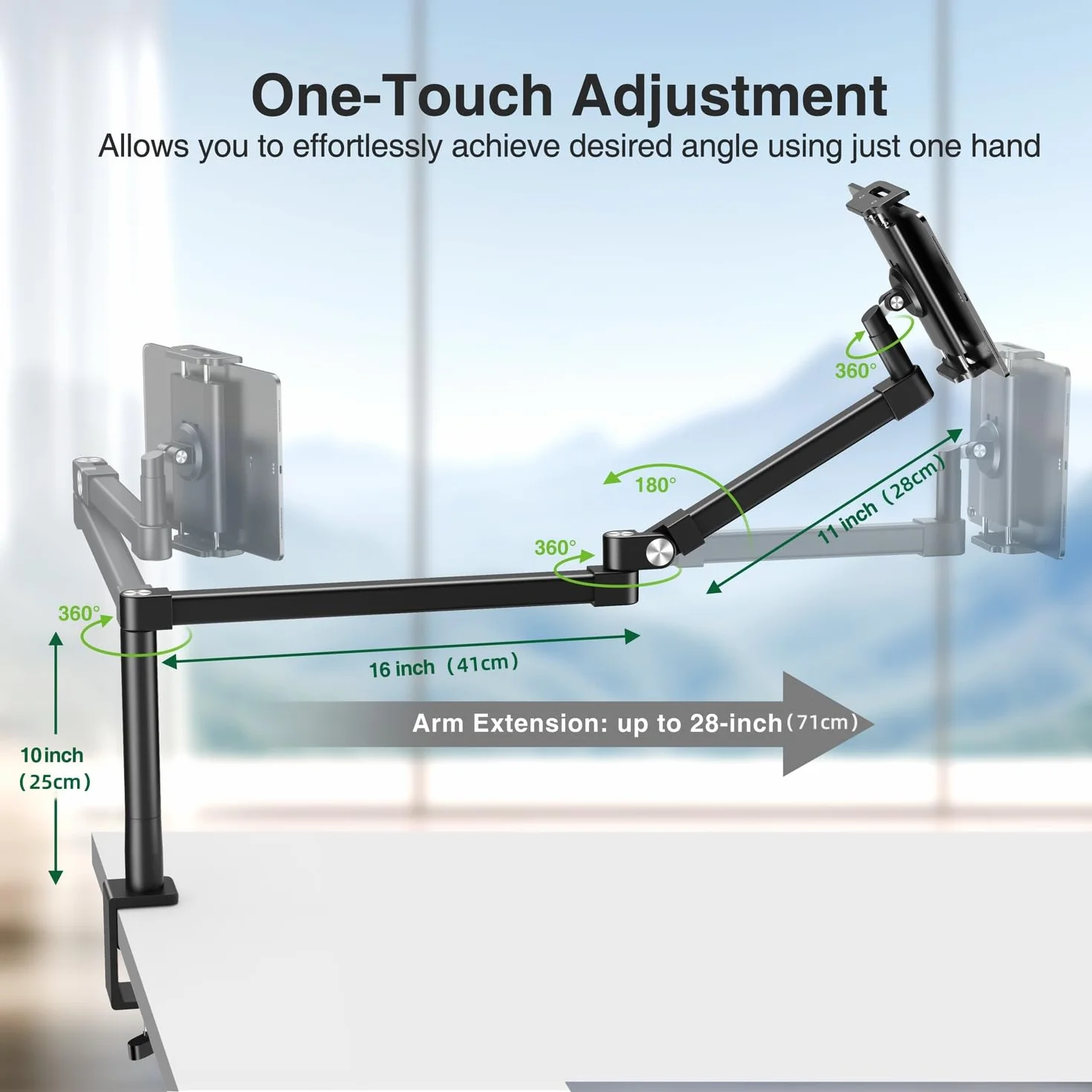 Elitehood Uchwyt na iPada 71 cm Aluminiowy Regulowany Stojak na Tablet