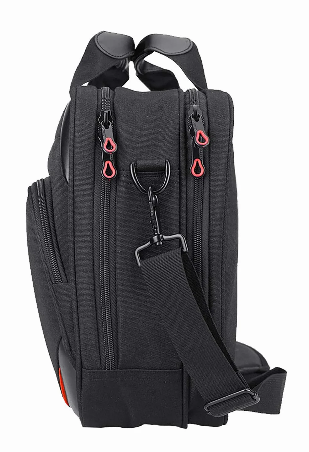 KROSER Torba na laptopa 15.6 cala biznesowa wodoodporna z kieszeniami RFID czarny czerwony