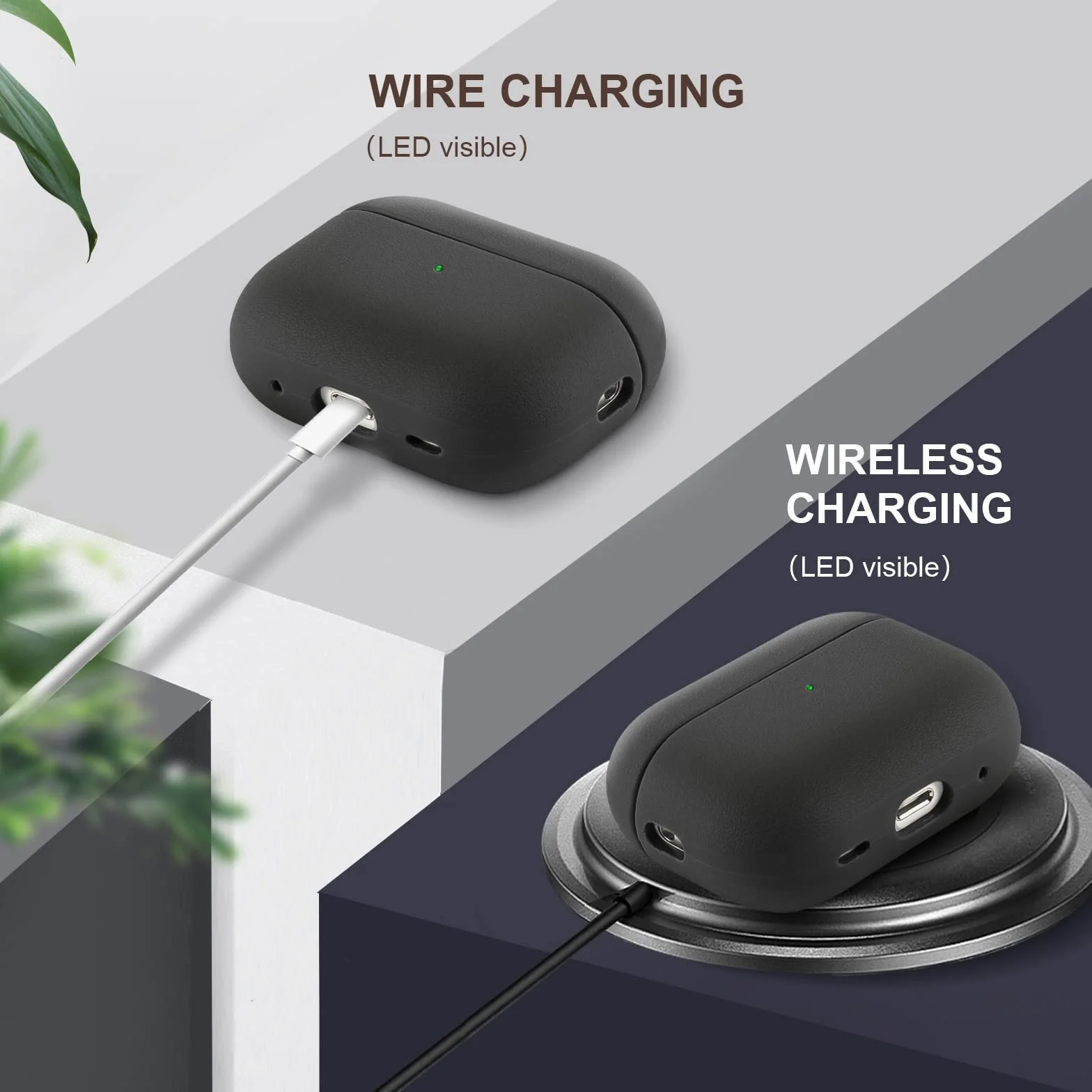 Teyomi Etui kompatybilne z Airpods Pro 2, etui ochronne TPU kompatybilne z Airpods Pro 2 generacji z paskiem na nadgarstek, wzór tekstury (czarny)