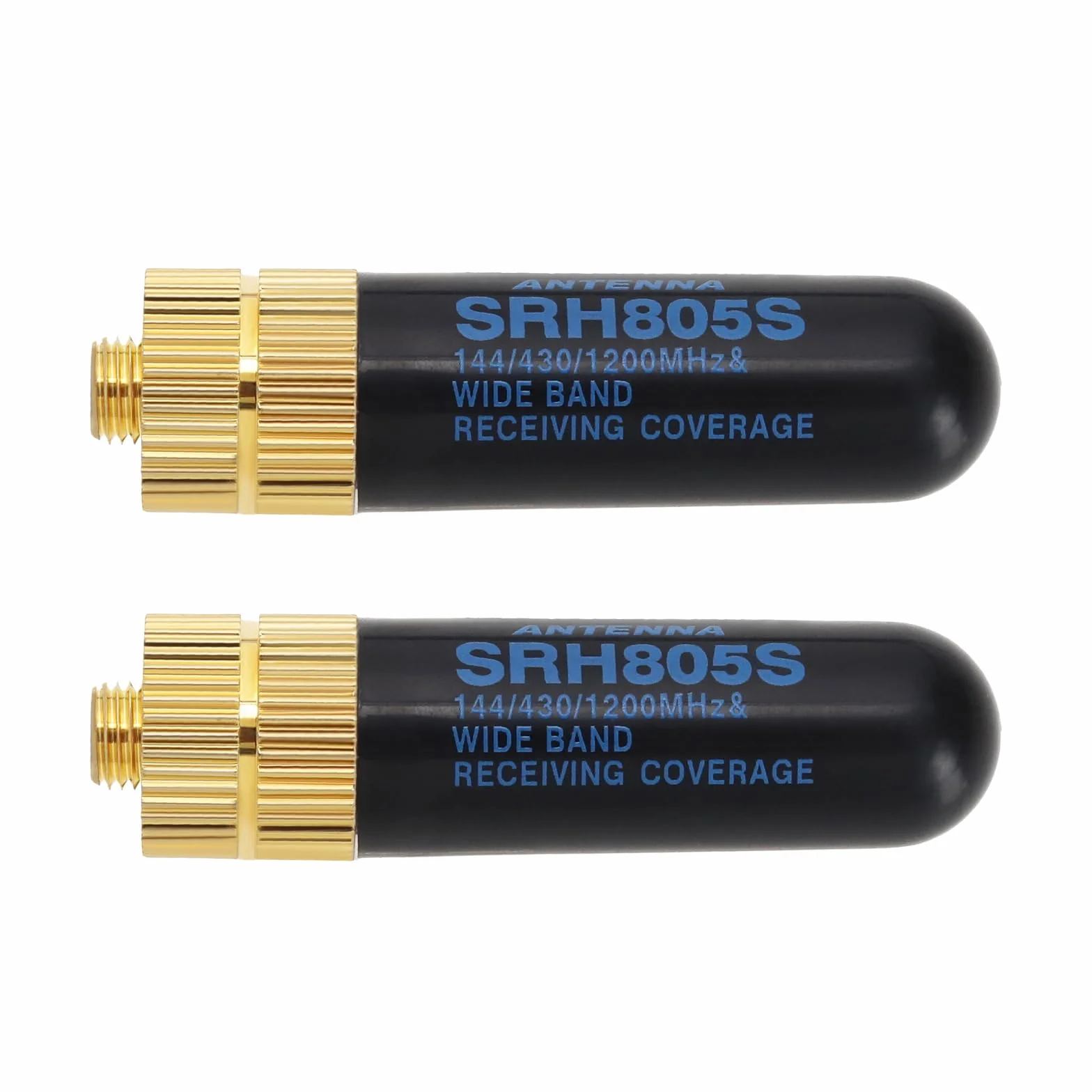OTOTEC 2 szt. radia SRH805S SMA-F żeńska antena kulowa 144/430/1200 MHz antena Walkie Talkie dwupasmowa kompatybilna z Baofeng GT-3 UV-5R BF-888s radio 51 x 14 mm, czarna