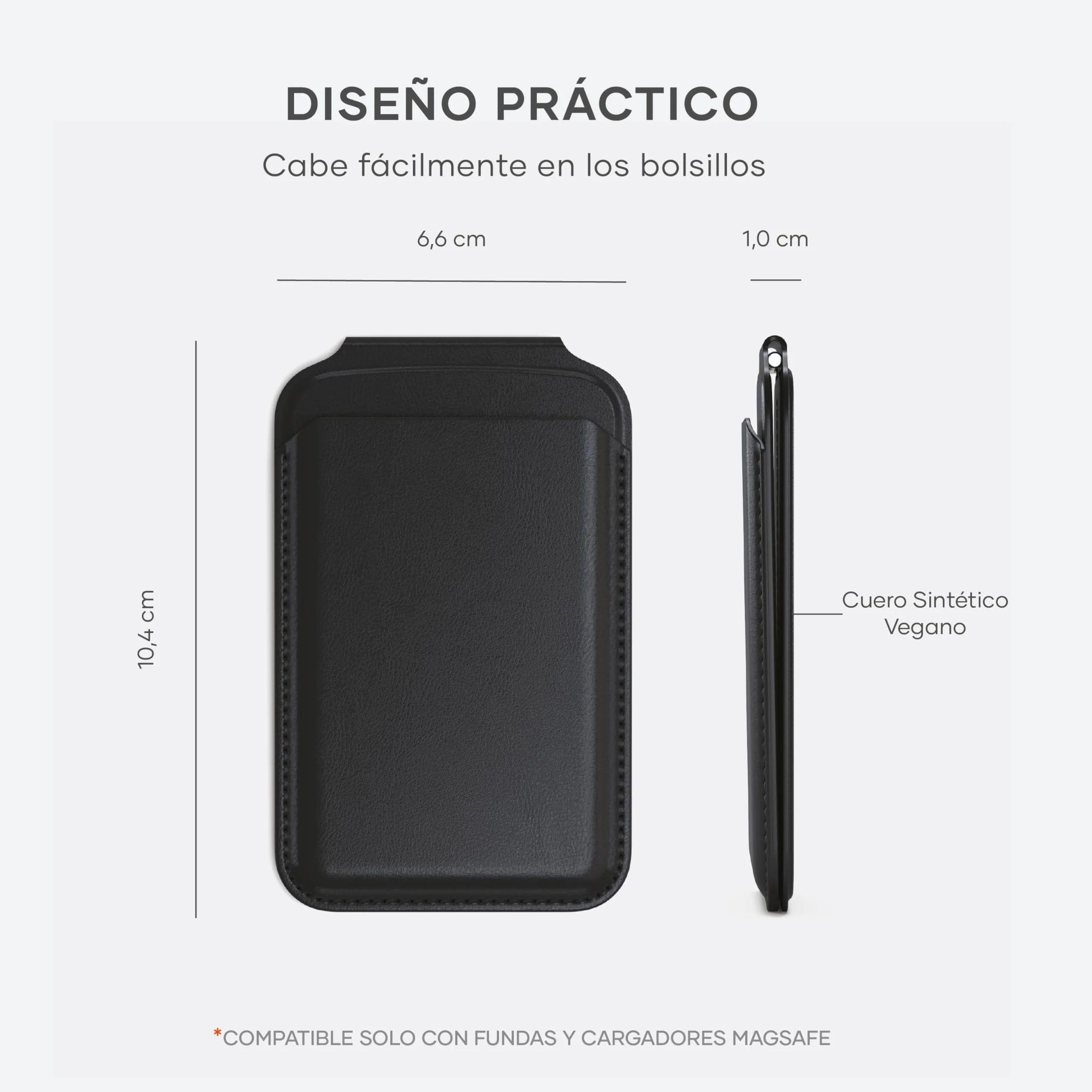 SATECHI MagSafe Portfel, Magnetyczny Uchwyt na Karty I Stojak Do iPhone, Portfel Z 4 Przegródkami na Karty I Nfc, Do Wszystkich Modeli iPhone 17 16 15 Do 12, Materiał Premium (PU) – Czarny
