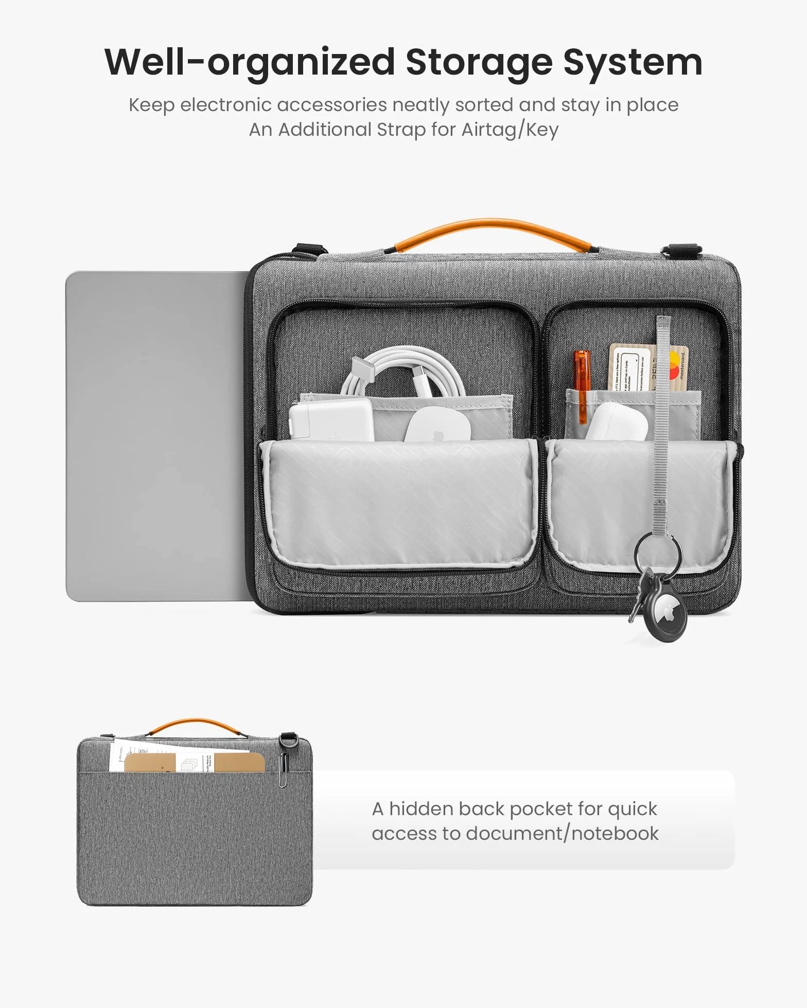 tomtoc Etui 360° do 14-calowego nowego MacBooka Pro M4/M3/M2/M1 Pro/Max A3401 A3185 A3112 A2992 A2918 2024-2021, torba na laptopa ramię Pasuje do 2024 13,5-calowego Microsoft Surface laptopa 6/5/4/3