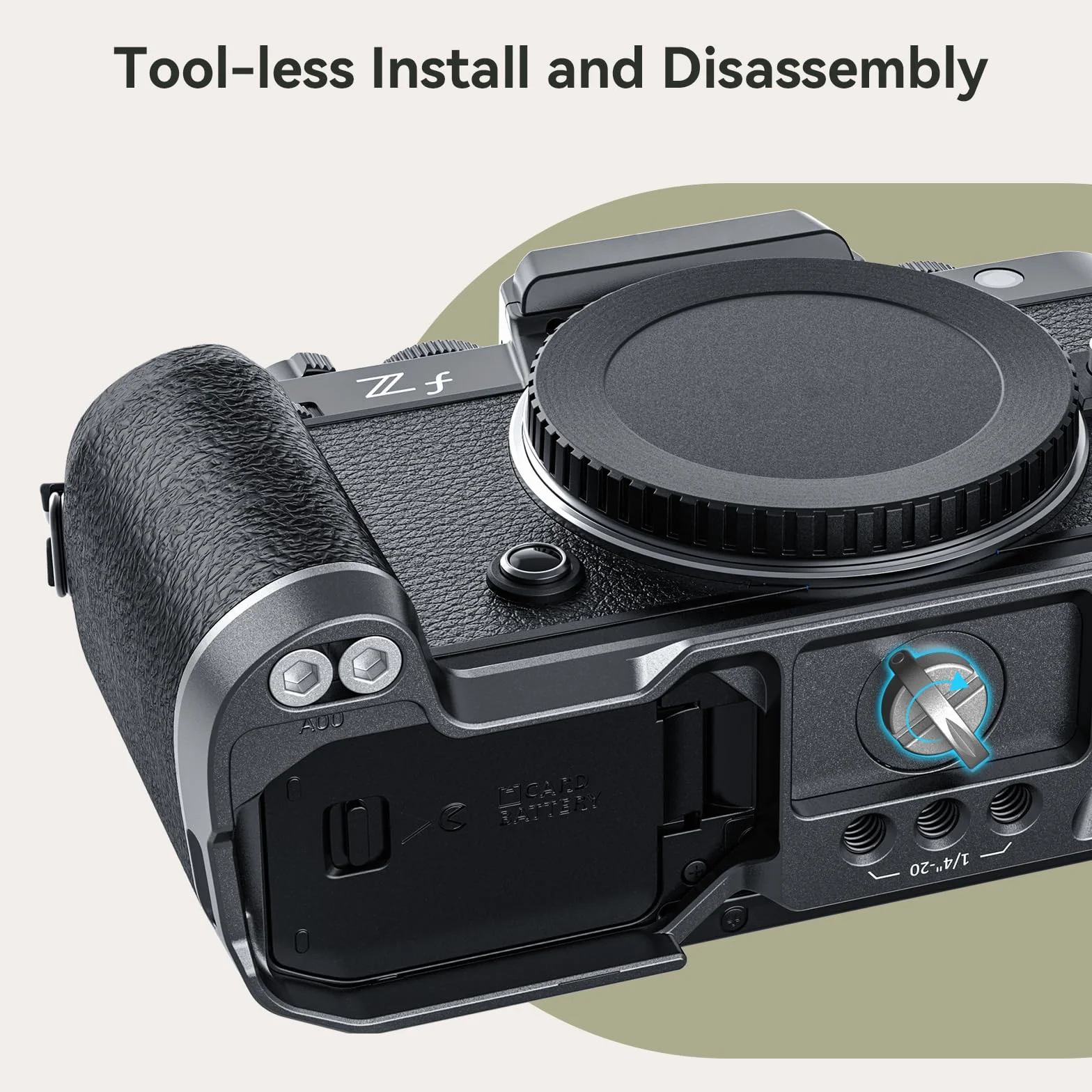 SMALLRIG Z f Handgrip L-Shape Grip dla Nikon Aparatu z Ergonomicznym Silikonowym Uchwytem, Wbudowaną Płytką Szybkiego Zwalniania dla Arca do Szybkiego Włączania Statywu/Fotografowania z Ręki - 4262