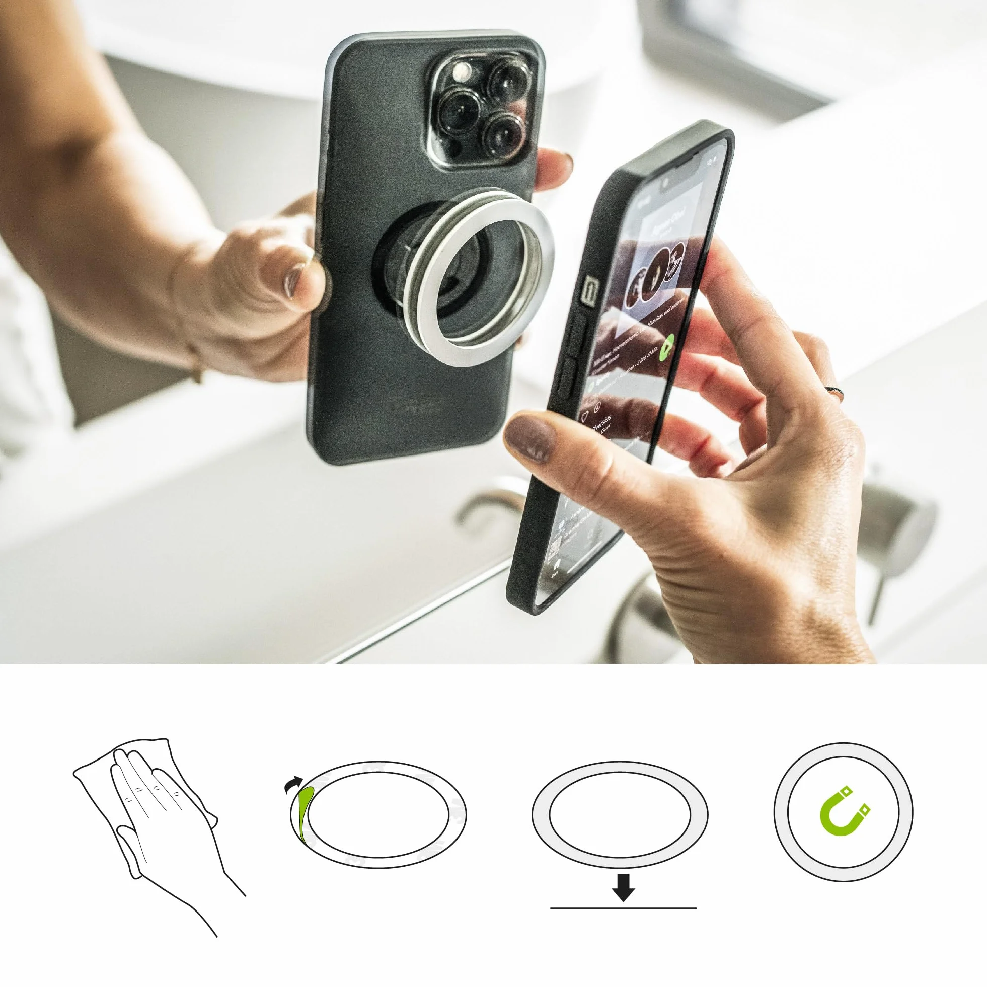 SP CONNECT Micro Stem Bundle | SPC+ | uchwyt na telefon komórkowy iPhone 12 Pro/12 na kierownicę rowerową | uchwyt na smartfon rower | uchwyt na telefon komórkowy
