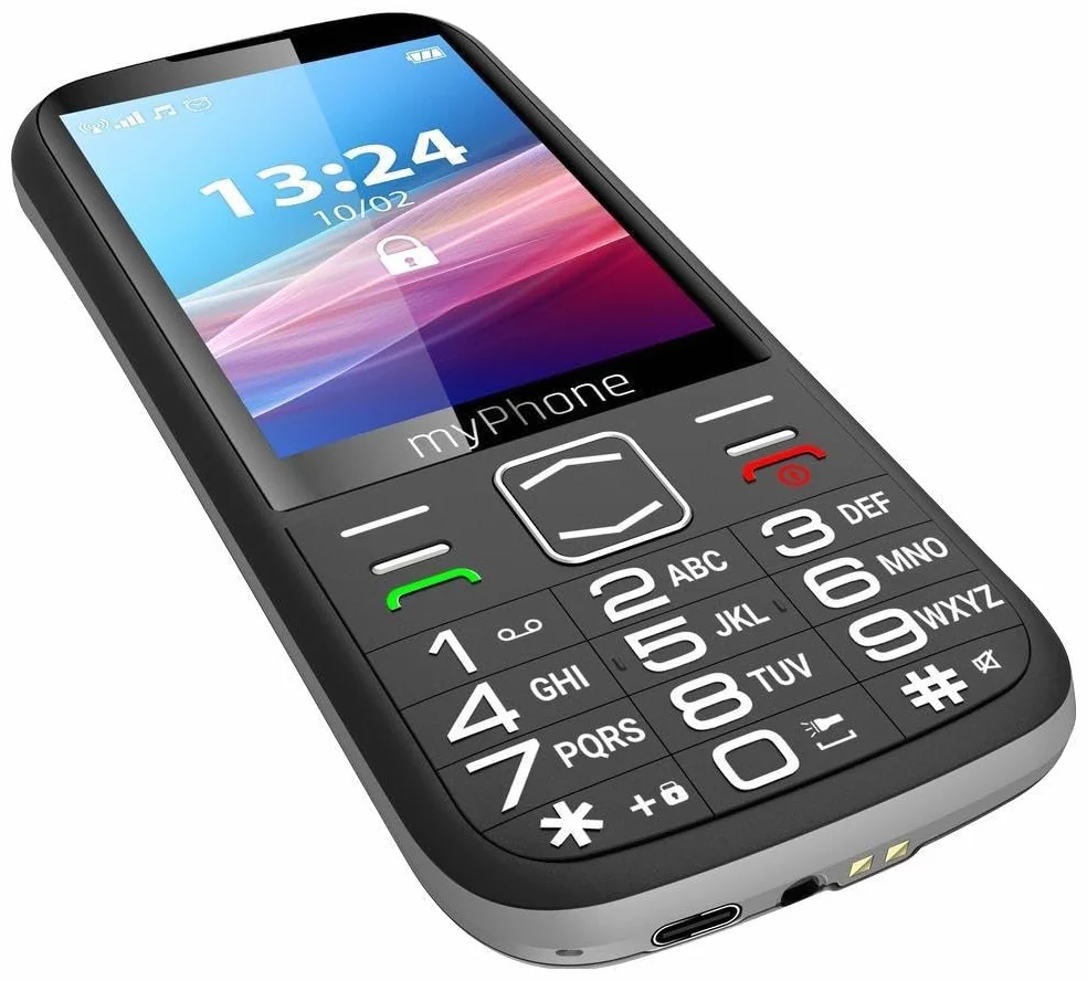 myPhone Halo 4 LTE telefon komórkowy dla seniora bez umowy, dual SIM, duże przyciski i wyświetlacz 3,5 cala, ogromna bateria 2500 mAh do 16 dni na jednym ładowaniu + przycisk SOS i latarka