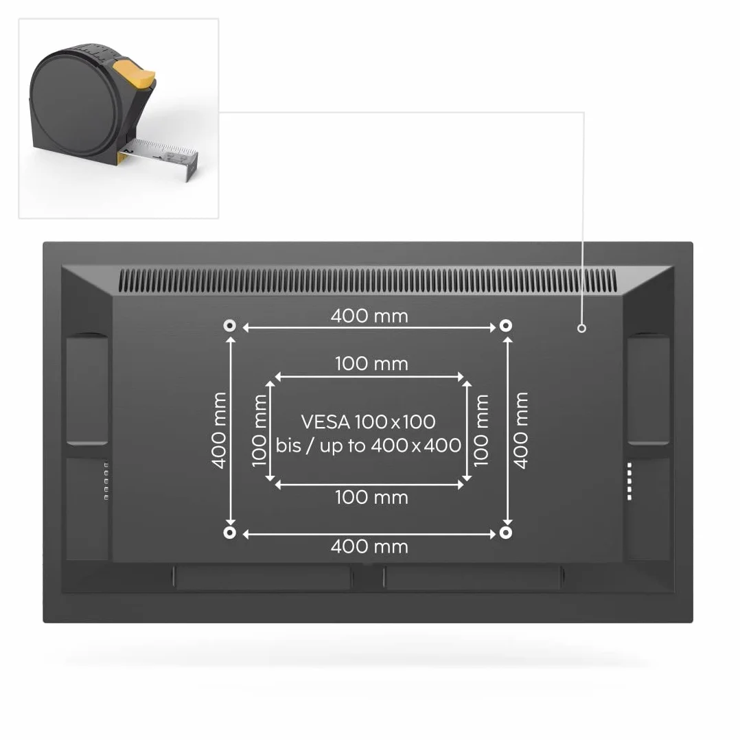 Hama Uchwyt ścienny do telewizora 65" VESA 400x400 obracany 160 stopni stalowy 40 kg czarny