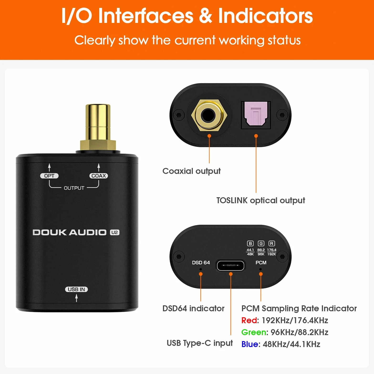 Nobsound Mini USB do SPDIF Konwerter Sygnałowy Interfejs Audio Koastalny / Optyczny PCM / Dolby AC3 / DTS 24bit / 192kHz PNP Podłącz i Używaj