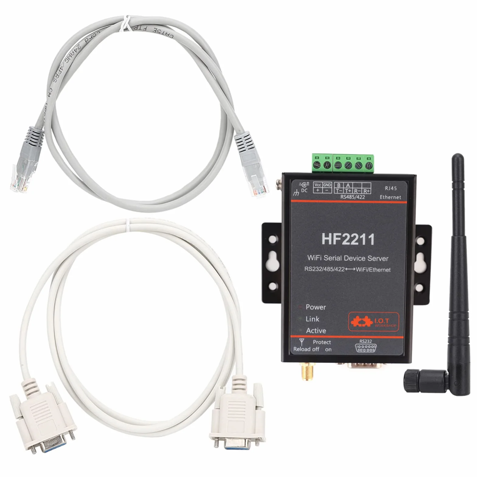 Serwer Szeregowy HF-2211 Konwerter RS232 na WIFI Ethernet i RS422 dla Komunikacji Seryjnej Sieciowej Urządzeń Przemysłowych i Automatyzacji