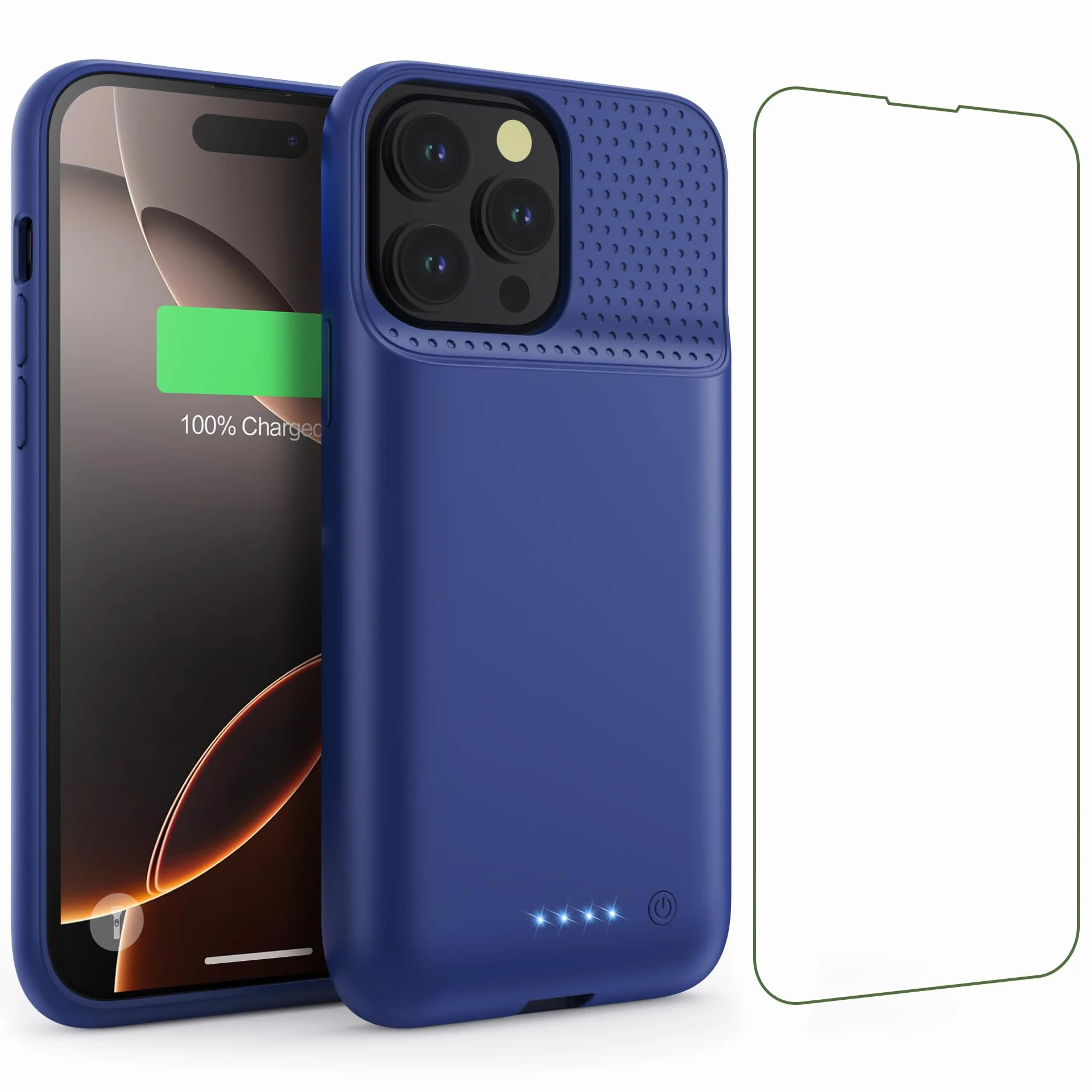 Feob Etui na baterię do iPhone 16 Pro Max, 8600 mAh 15 W powerbank, etui dodatkowe z akumulatorem, etui do ładowania, etui na telefon komórkowy, etui na telefon komórkowy, etui z baterią do iPhone 16