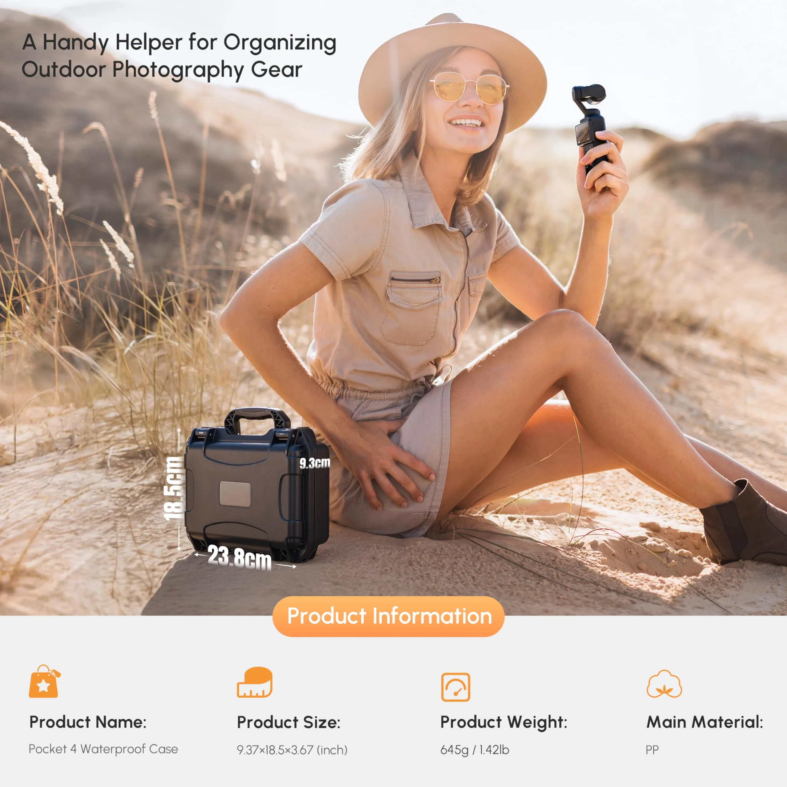 STARTRC PHOTO Wodoszczelna walizka do DJI Osmo Pocket 4, twarda obudowa