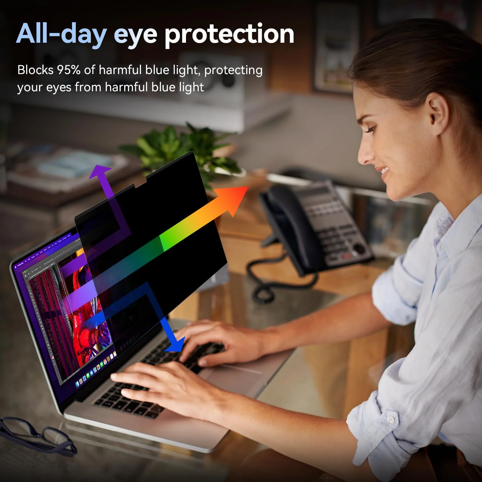 Magnetyczny filtr prywatności 360° do MacBook Air 13 cali M4 2025, ochrona przed oślepieniem, 4-drożny