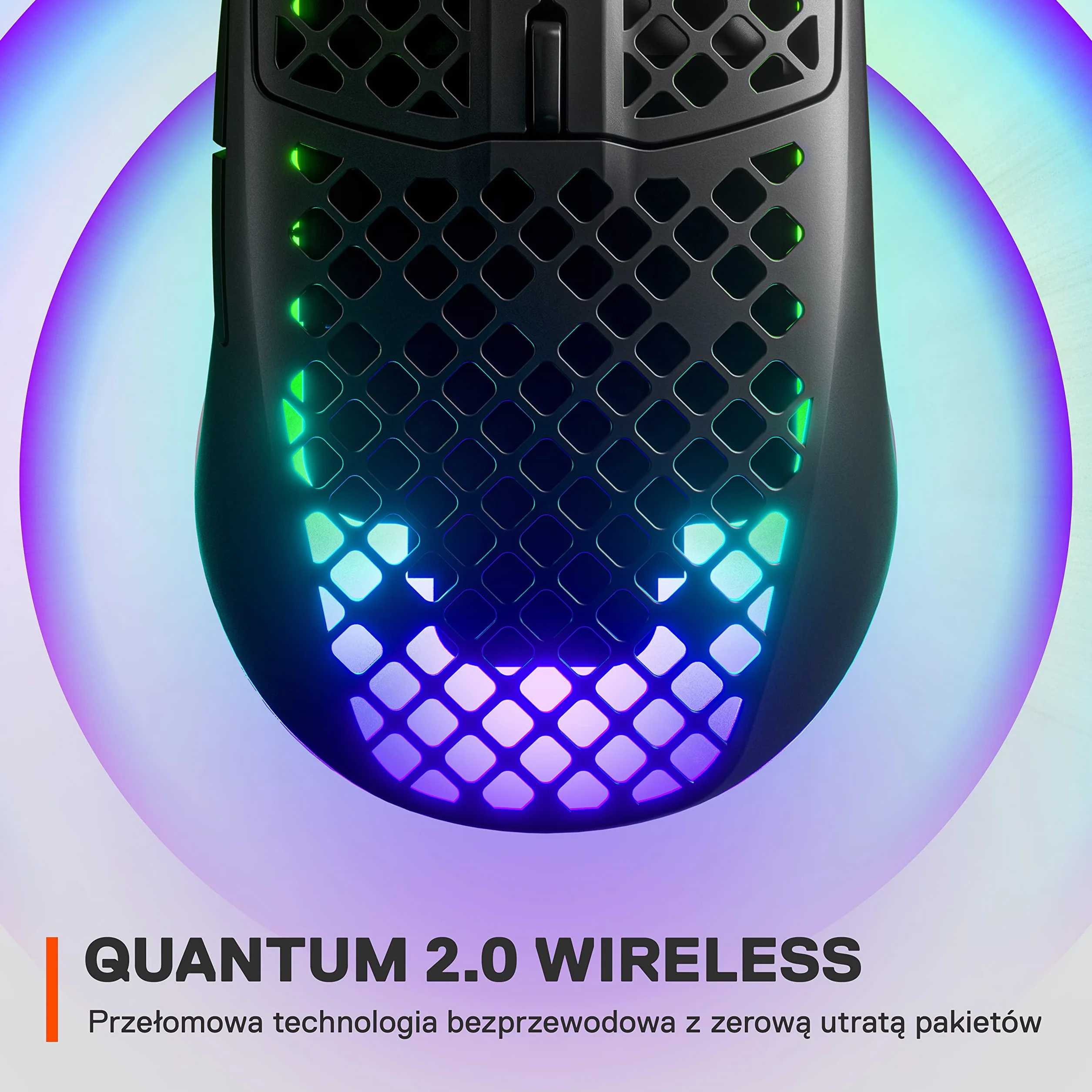 SteelSeries Aerox 3 Wireless Mysz RGB Ultralekka Wodoodporna Sensor TrueMove Air 18K DPI Onyx