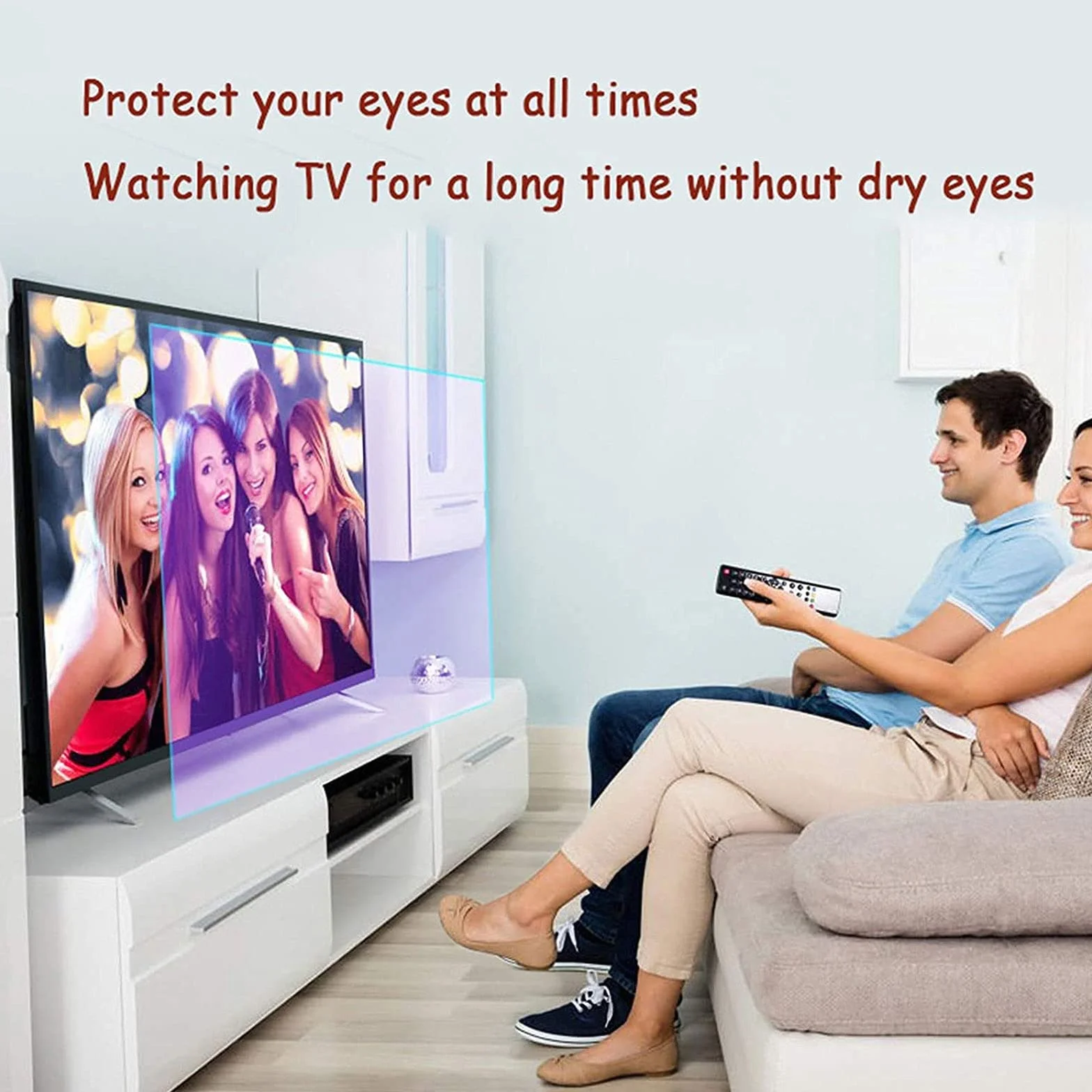 32-70 cali Anti Blue TV Screen Protector, filtr światła niebieskiego do ekranu telewizora, brak odcisków palców, ochrona oczu, łagodzenie zmęczenia oczu,32"700 * 395mm