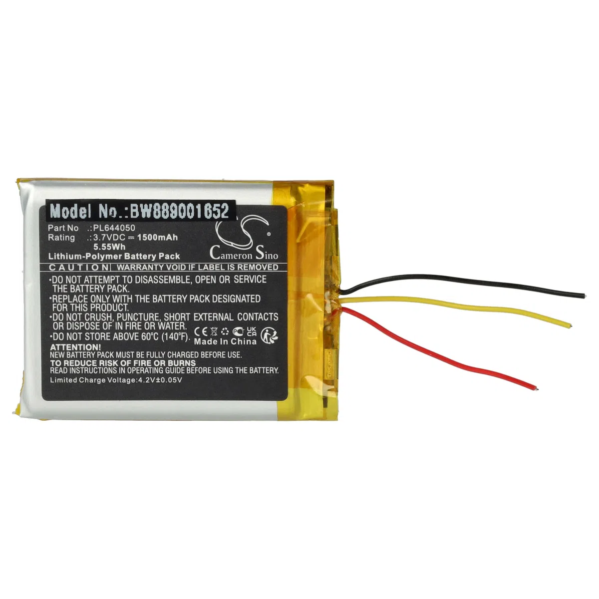 vhbw Bateria zamienna do HyperX PL644050 do bezprzewodowych słuchawek (1500 mAh, 3,7 V, litowo-polimerowa)