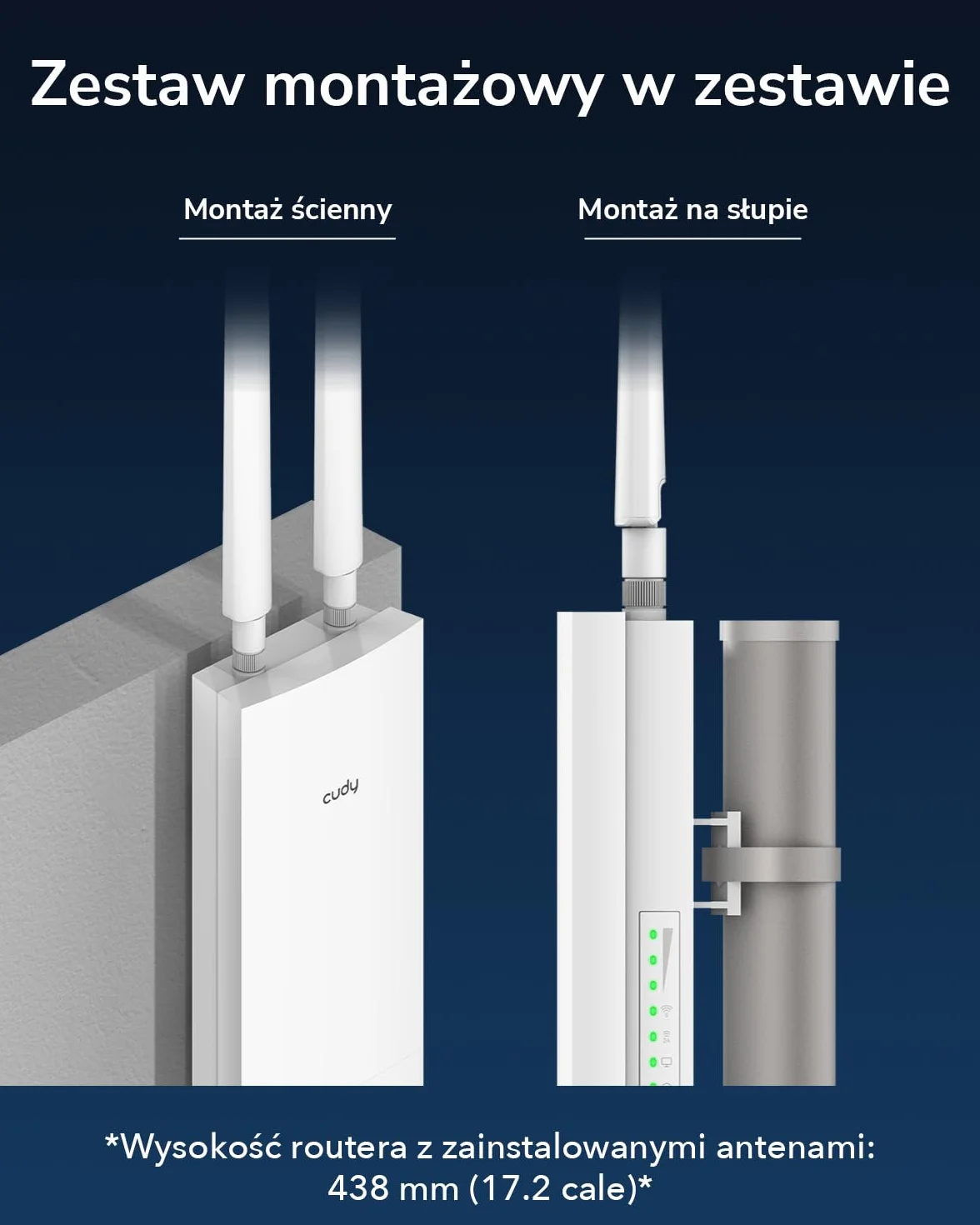 Cudy AC1200 Zewnętrzny punkt dostępowy WiFi IP65, dwuzakresowy, PoE, MU-MIMO