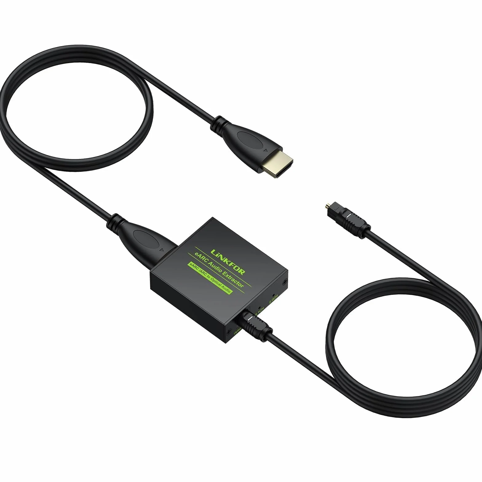 LiNKFOR HDMI eARC/ARC na optyczny ekstraktor audio – konwerter audio eARC 192 kHz z obsługą Dolby/DTS 5.1, adapter HDMI ARC do soundbara, telewizora, kina domowego - ekstraktor audio ARC dla wysokiej