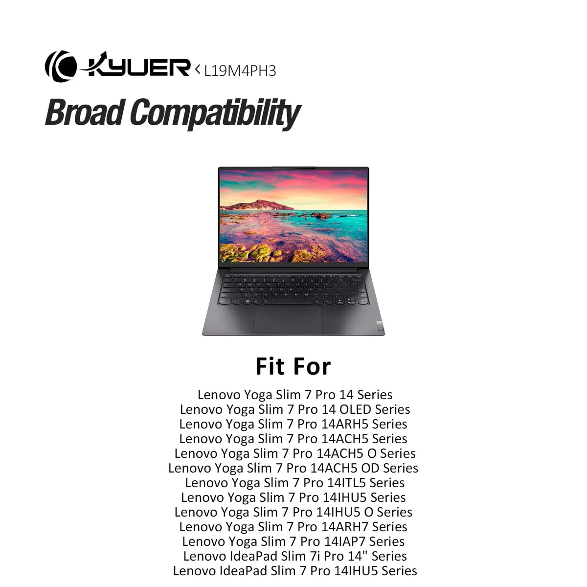 K KYUER 61Wh L19M4PH3 L19D4PH3 L19C4PH3 Bateria do Lenovo Yoga Slim 7 Pro 14 OLED, IdeaPad Slim 7i Pro Slim 7 Pro 14IHU5 14" Series Yoga Slim 7 Pro 14ARH5 14IHU5 14ITL5 14ARH7 14IAP7 14ACH5 O OD