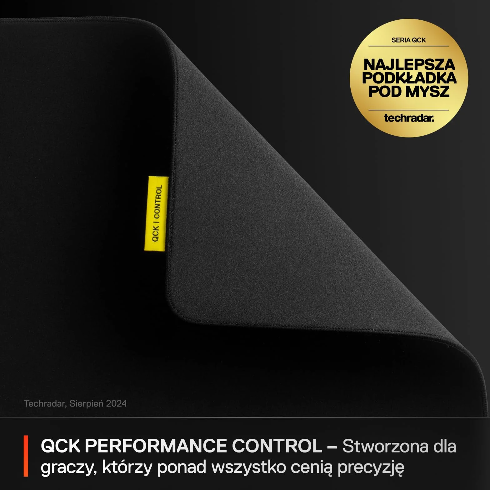 SteelSeries, podkładka QcK XL Performance Control - Dodatkowa gęstość dająca poślizg - Niskoprofilowe przeszycia krawędzi - Antypoślizgowa podstawa z neoprenu - Rozm. 900 x 400 mm - FPS,MOBA,RTS,MMO
