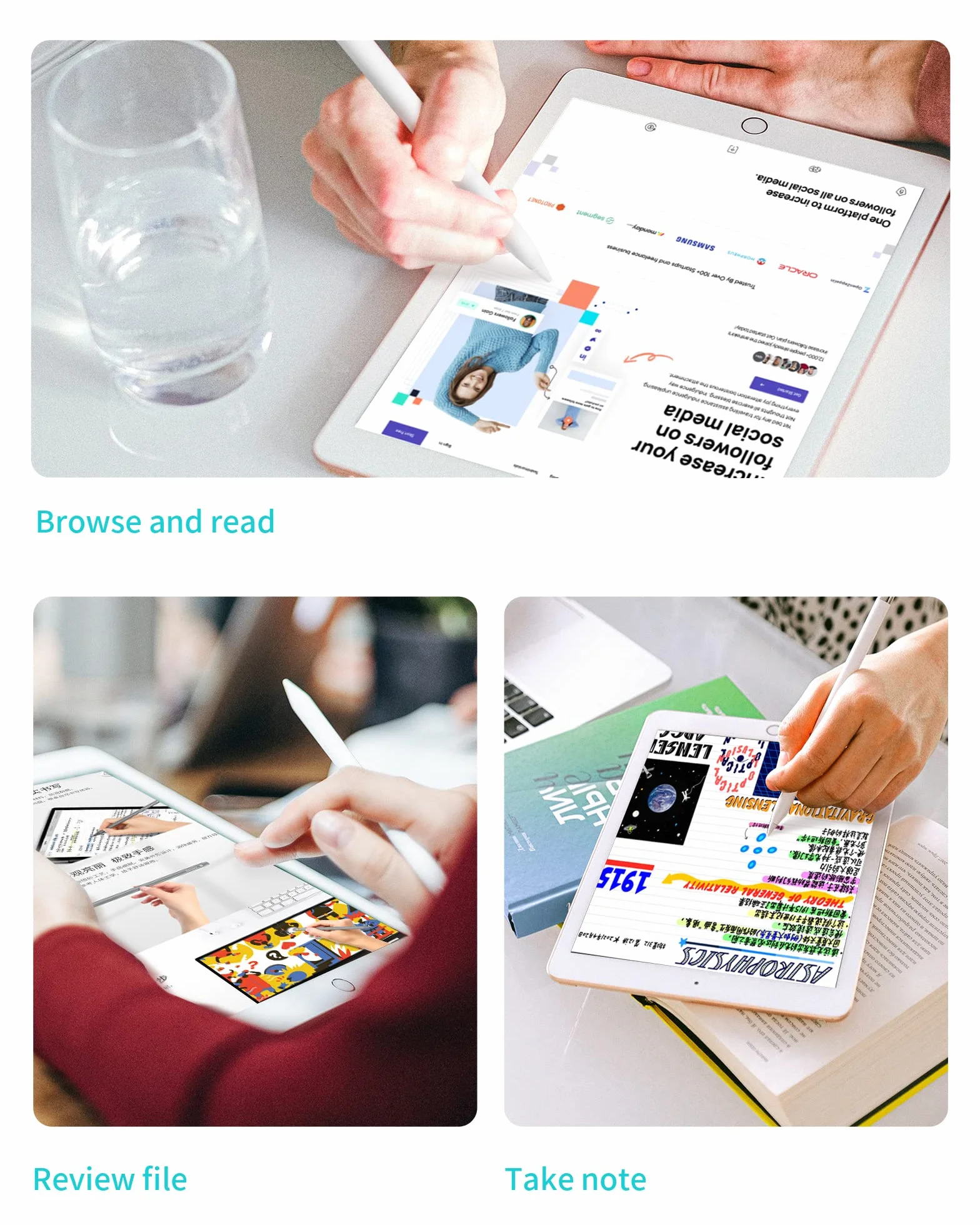 metapen Kompatybilny z Apple Pencil 2 Gen i 1 Gen i Logitech Stylus, Trwałe końcówki do iPada, wysoce czułe końcówki ołówkowe (4 sztuki, białe)