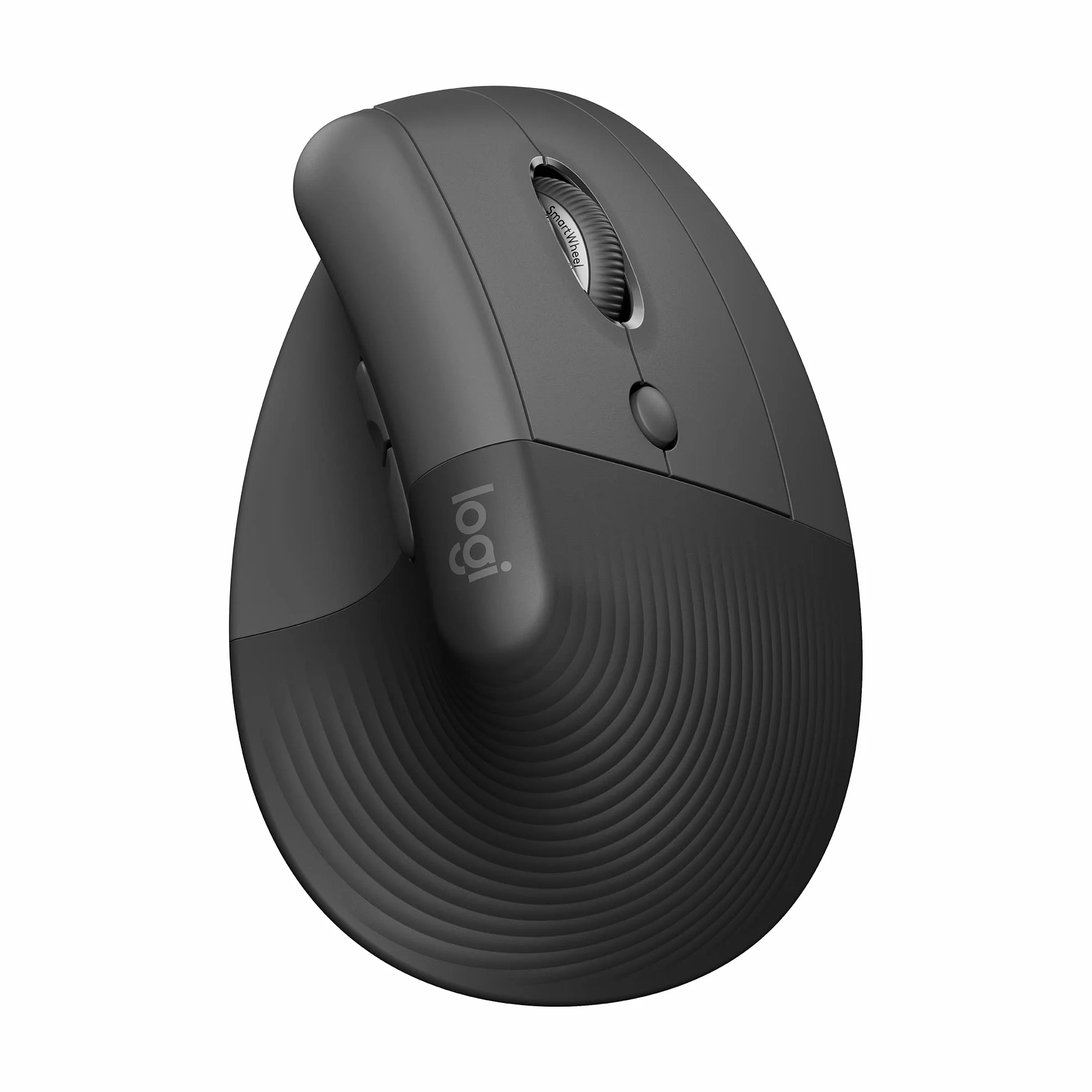 Logitech Lift Vertical, Ergonomiczna, bezprzewodowa mysz Bluetooth z odbiornikiem Logi Bolt USB, ciche przyciski, 4 przyciski, zgodna z Windows/macOS/iPadOS na laptopy/PC - Szary