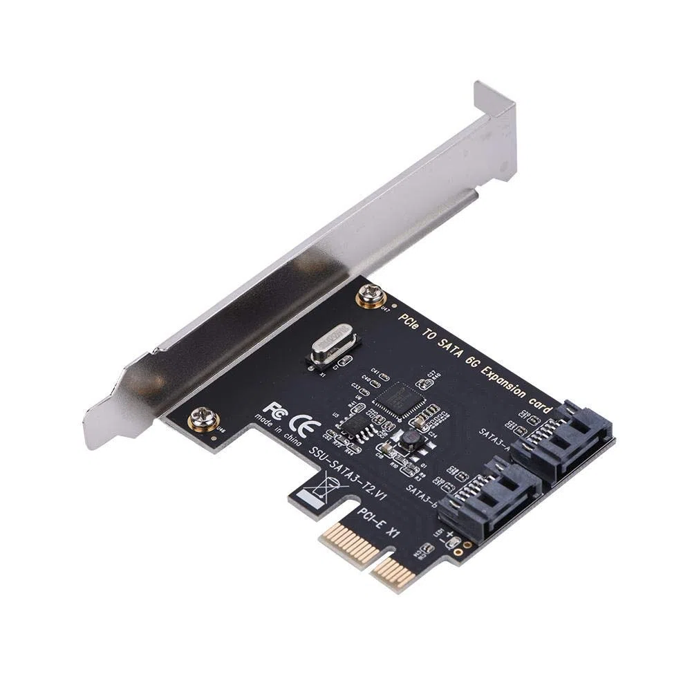 Tangxi SATA 3.0 2-portowa karta kontrolera PCIe, PCI Express do SATA III 6 Gb/s z mocnymi uchwytami, Plug and Play