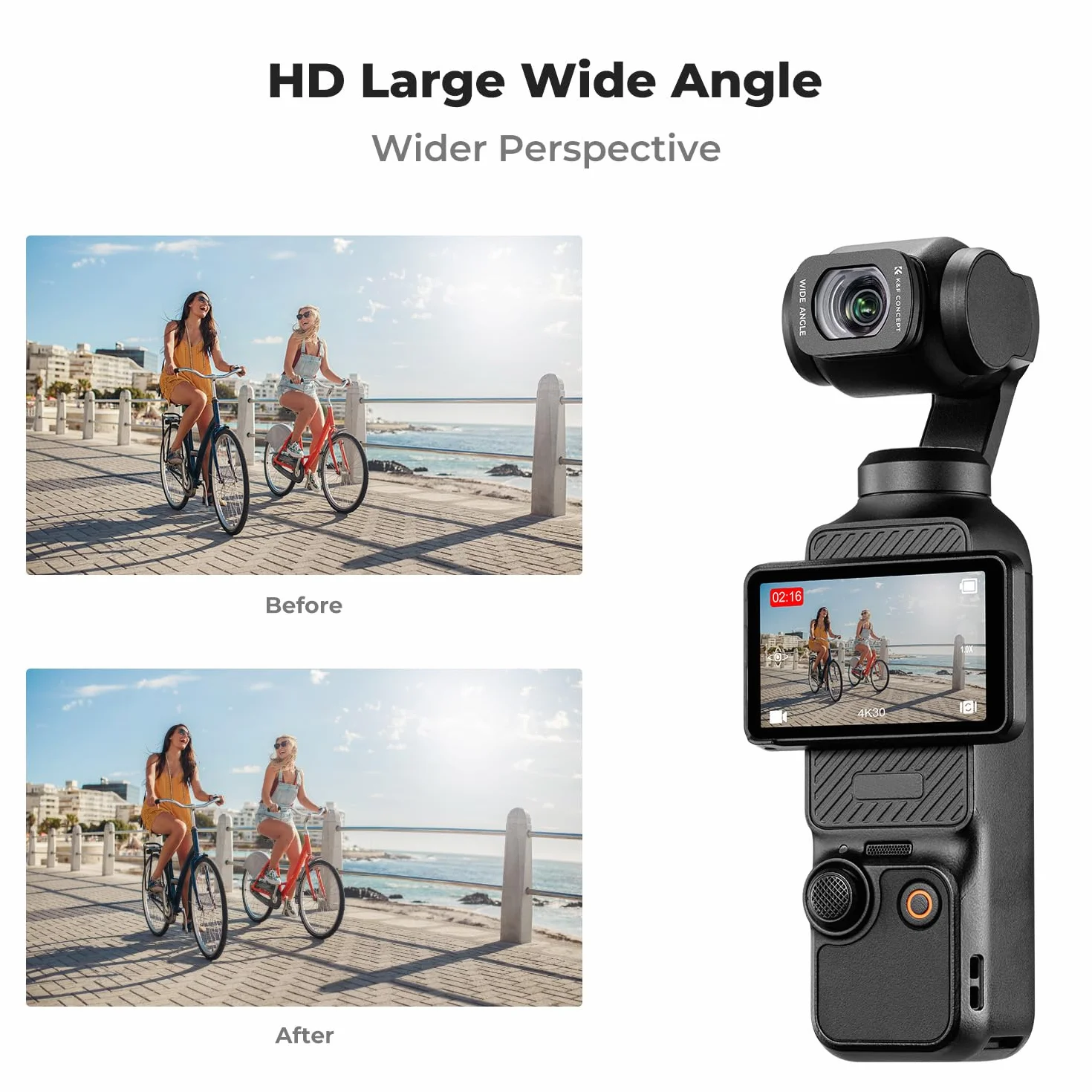 K&F Concept Magnetyczny obiektyw szerokokątny kompatybilny z DJI OSMO POCKET 3, szeroki filtr zewnętrzny rozszerzony widok akcesoria