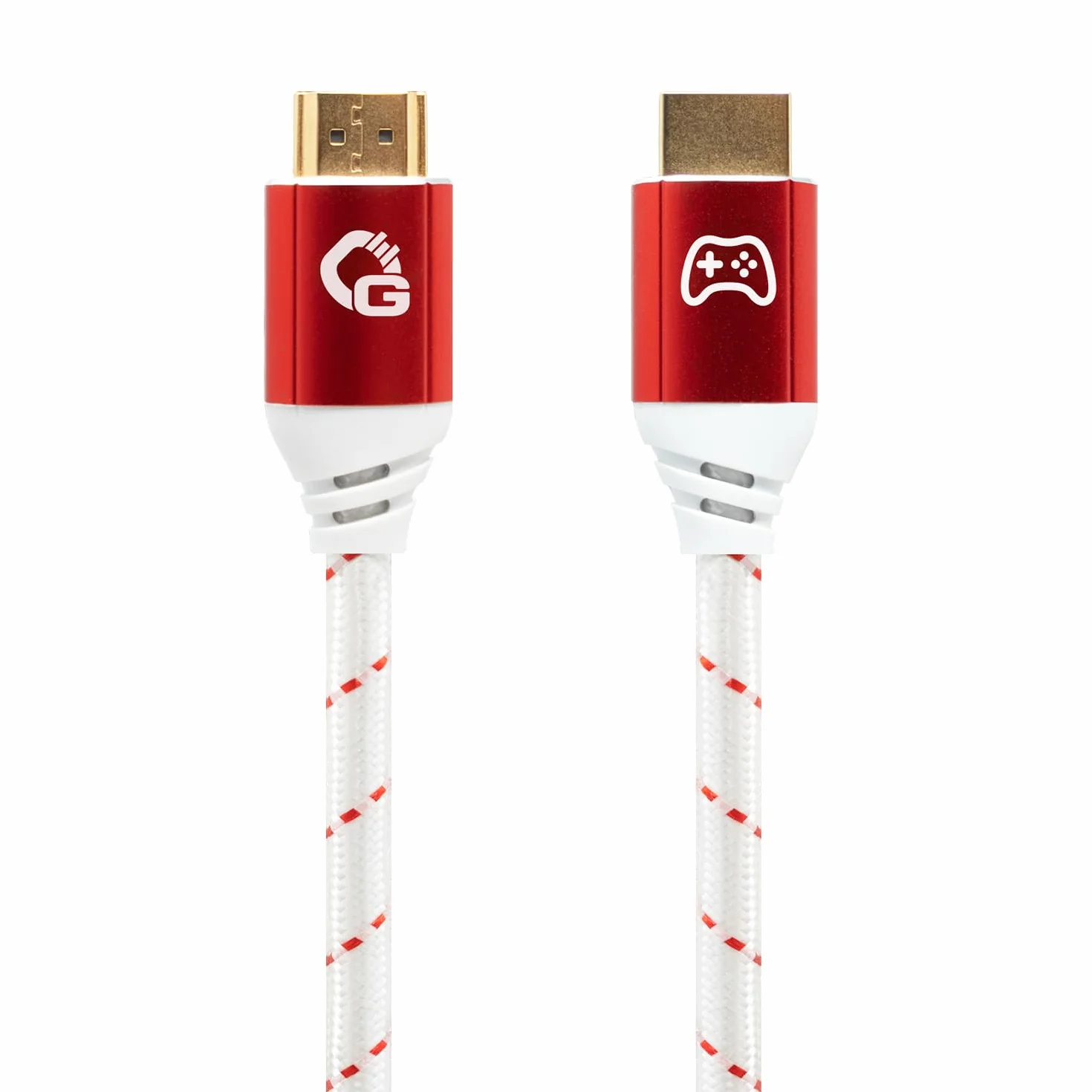 New Game Red kabel HDMI 2.1b o długości 5 m, certyfikat Ultra High Speed, 8K 60Hz, eARC, ALLM, VRR, DSC – kompatybilny z PS5, Xbox Series X/S, Nintendo Switch, PC, kolor biały, 1
