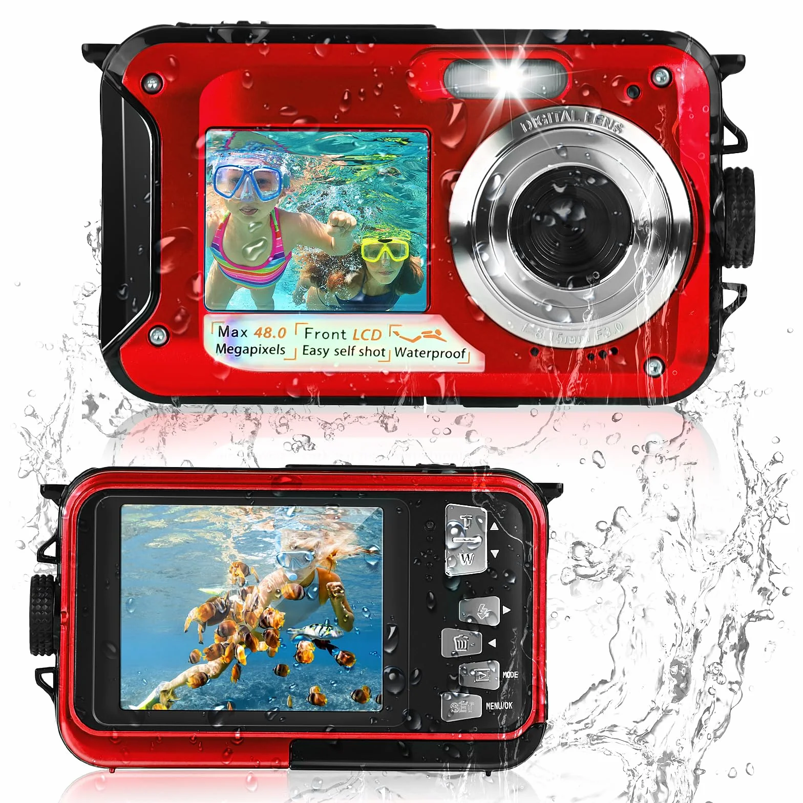 Comius Sharp Kamera podwodna 10FT do snorkelingu, zdjęcia 30 MP i wideo FHD, wodoszczelna, z kartą pamięci 32 GB