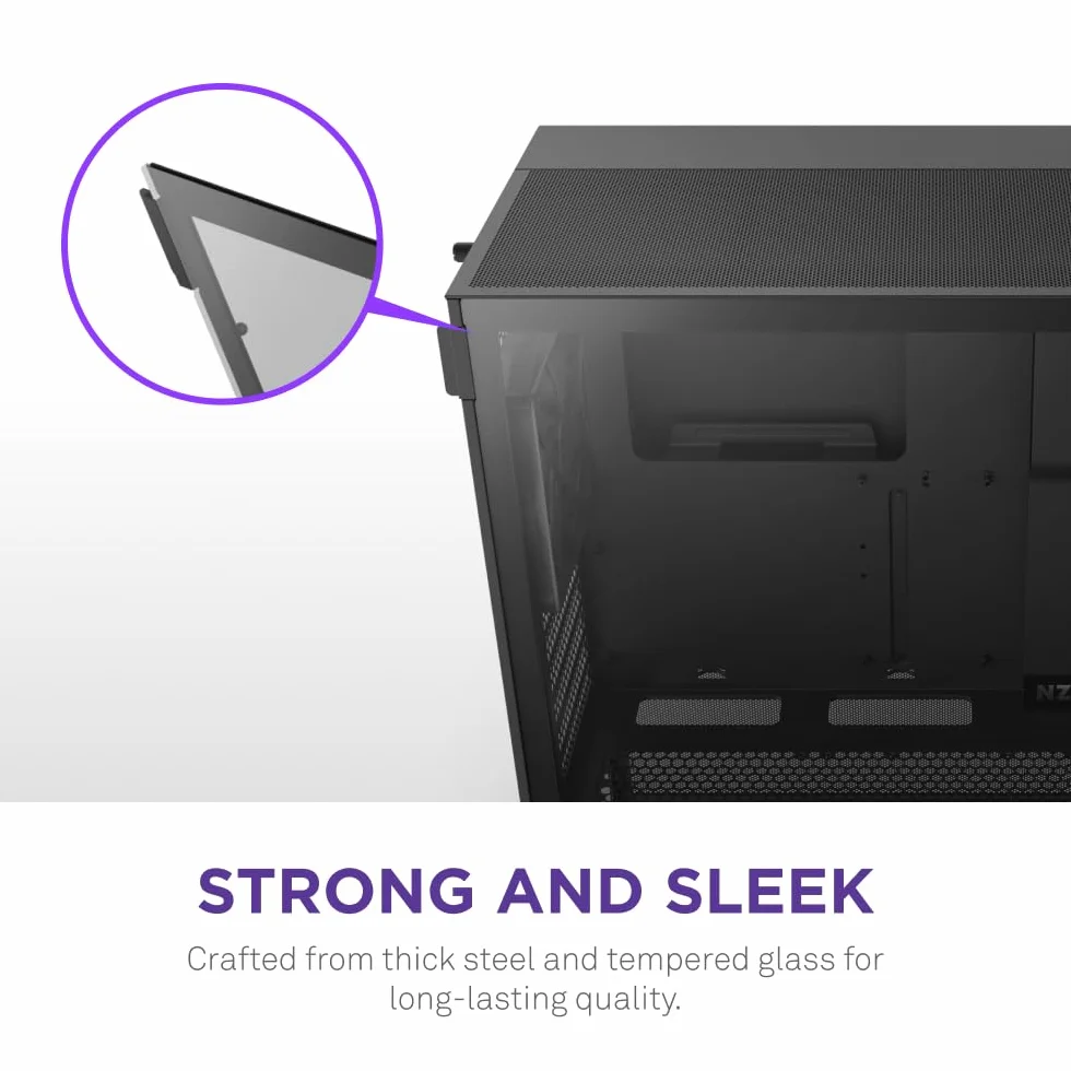 NZXT H5 Flow Czarny obudowa ATX Mid-Tower PC 2x120mm wentylatory 360mm przednia 240mm górna chłodnica zarządzanie kablami