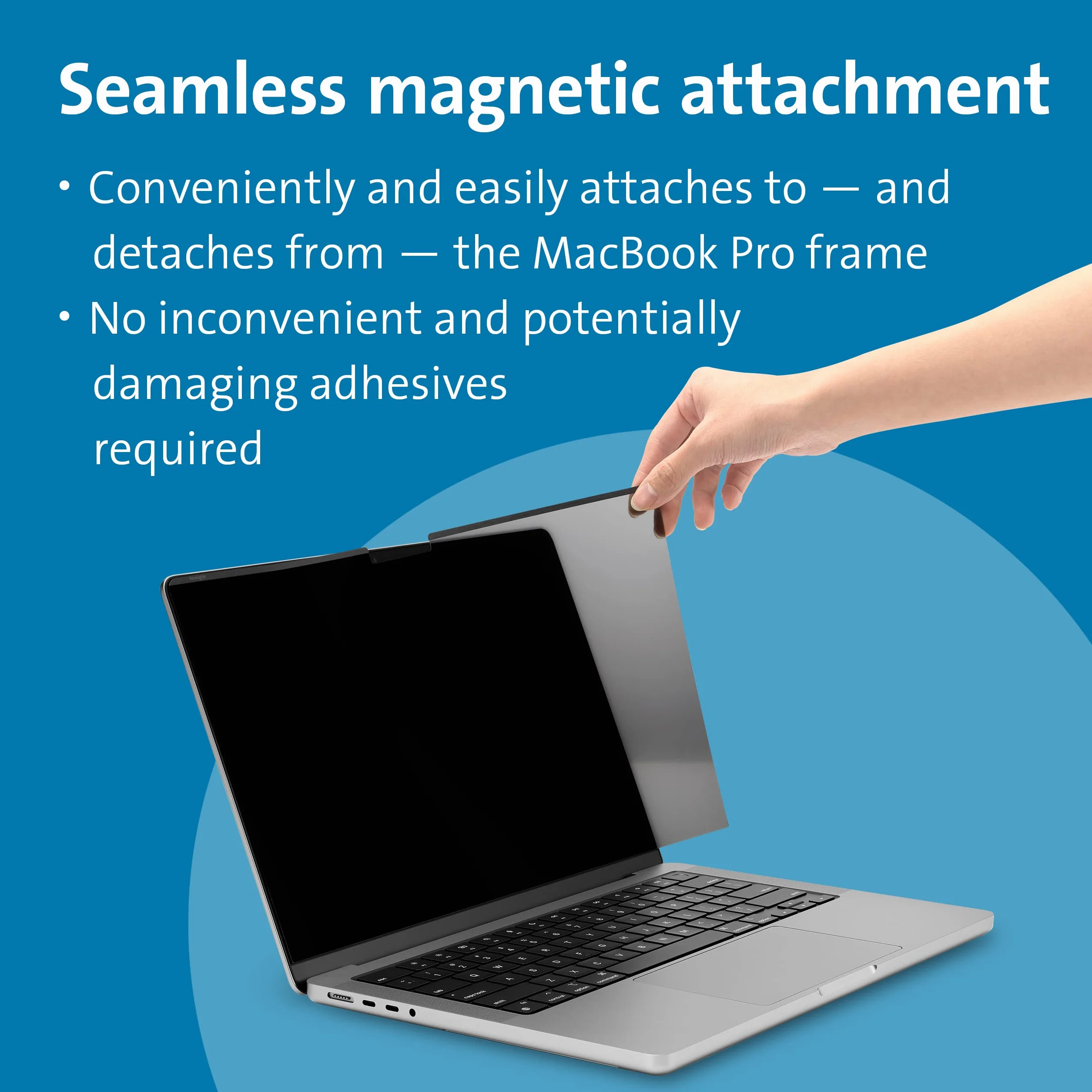 Kensington, MP14, magnetyczna ochrona przed wzrokiem do MacBooka Pro, pasuje do 14" (35,6 cm) (2021-2024, M1, M2, M3, M4, Pro, Max), zdejmowana ochrona przed wzrokiem laptopa, nieoślepiająca, filtr