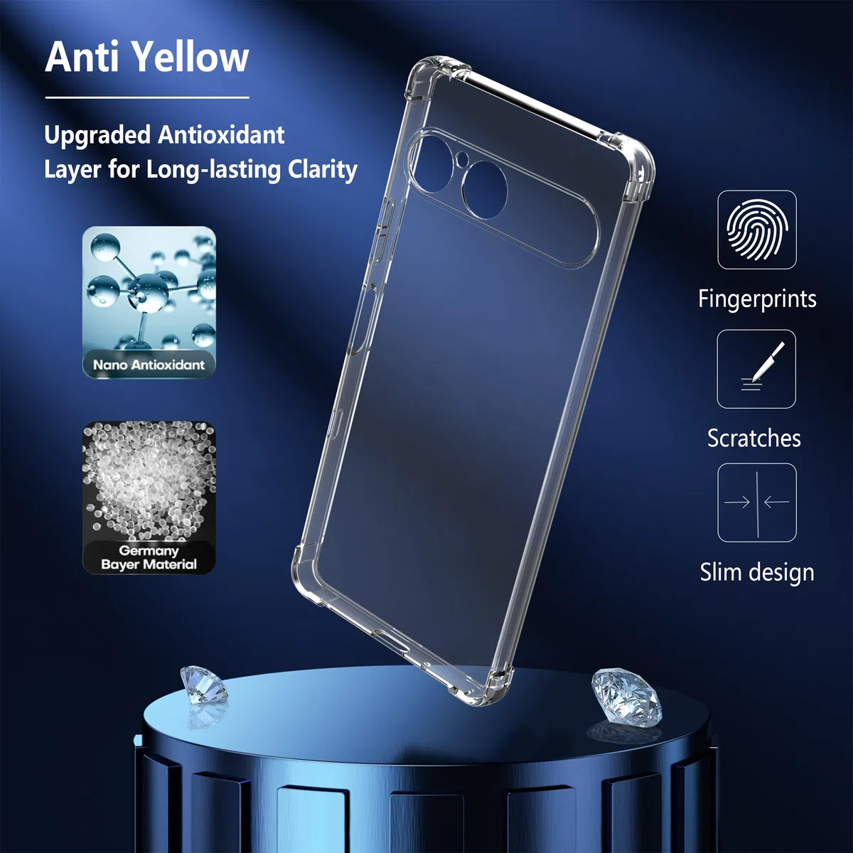 Anoowkoa Etui do Sony Xperia 10 VII z 2 szt. ochraniaczy ekranu, TPU i PC hybrydowe akrylowe smukłe etui na telefon, nigdy nie żółkłe ultra przezroczyste kryształowe ochronne twarde etui na tył