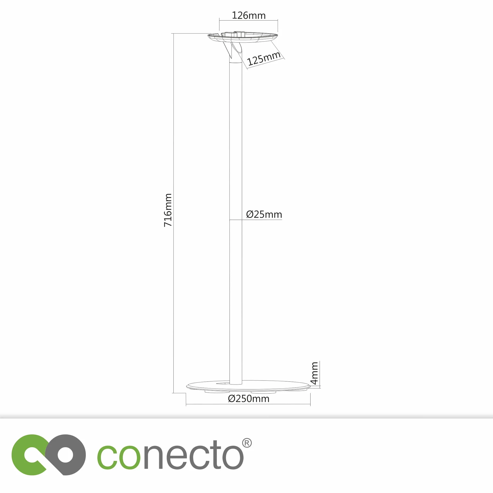 Conecto Stojak na głośniki do SONOS ONE (SL) i Play:1 z zarządzaniem kablami, stal i aluminium, 71,6 cm, biały
