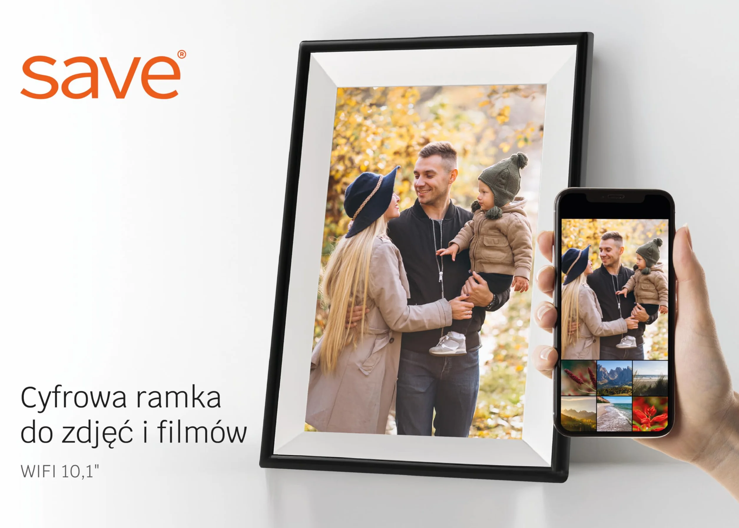 Cyfrowa ramka na zdjęcia Wi-Fi 10,1", ekran dotykowy HD IPS, dotykowy ekran, elektroniczna ramka na zdjęcia z pamięcią 16GB, automatyczne obracanie zdjęć, udostępnianie zdjęć filmów w dowolnym miejscu