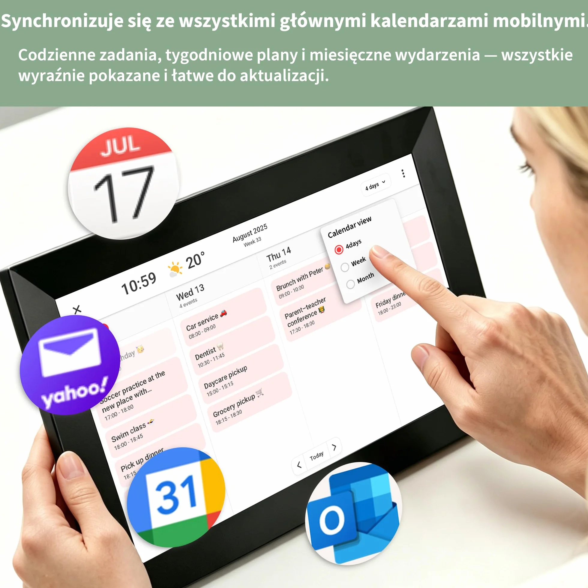 Veidoo Frameo 10,1 cala 32GB WiFi cyfrowa ramka na zdjęcia HD IPS 1280x800