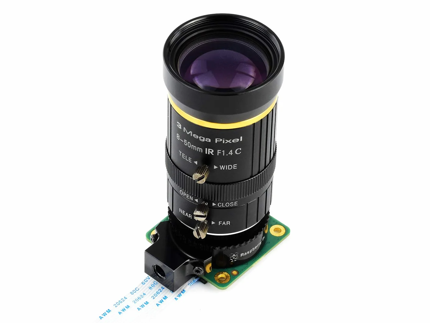 Waveshare 8-50mm C-Mount Zoom Lens for Raspberry Pi Camera