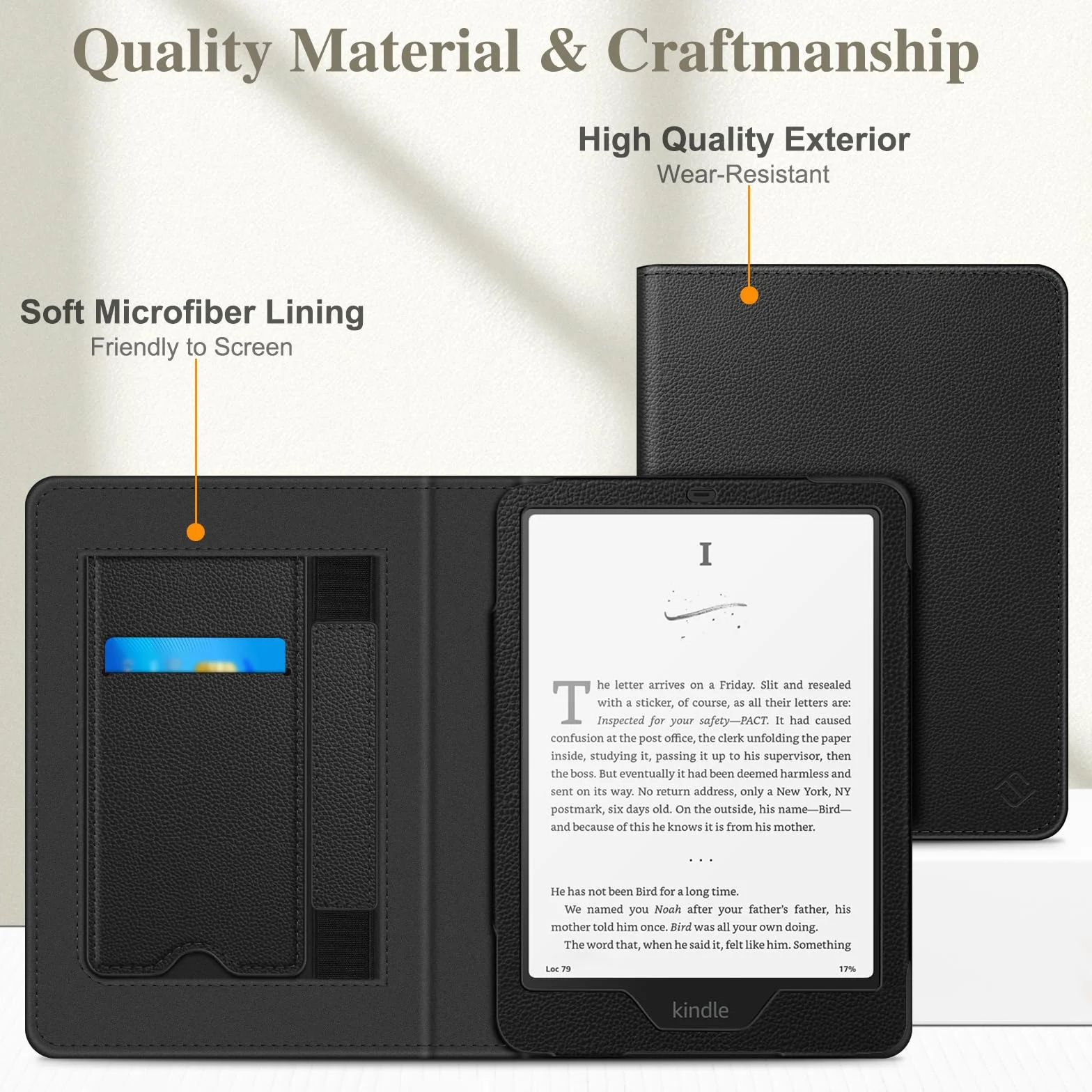 Fintie Etui kompatybilny z 7" Kindle Paperwhite (12. Generacja，2024) i Kindle Colorsoft Signature Edition (1. Generacja), Etui z Paskiem na Rękę i Automatycznego Uśpienia/Wybudzenia, Czarny