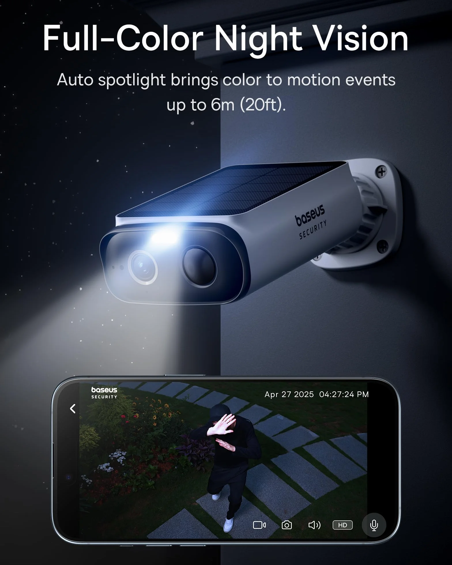 Baseus Security S1 Lite Solocam kamera do monitoringu, zewnętrzna, bateria solarna, WLAN, odporna na warunki atmosferyczne IP67, bezprzewodowa kamera monitorująca do użytku na zewnątrz, 2K 135°