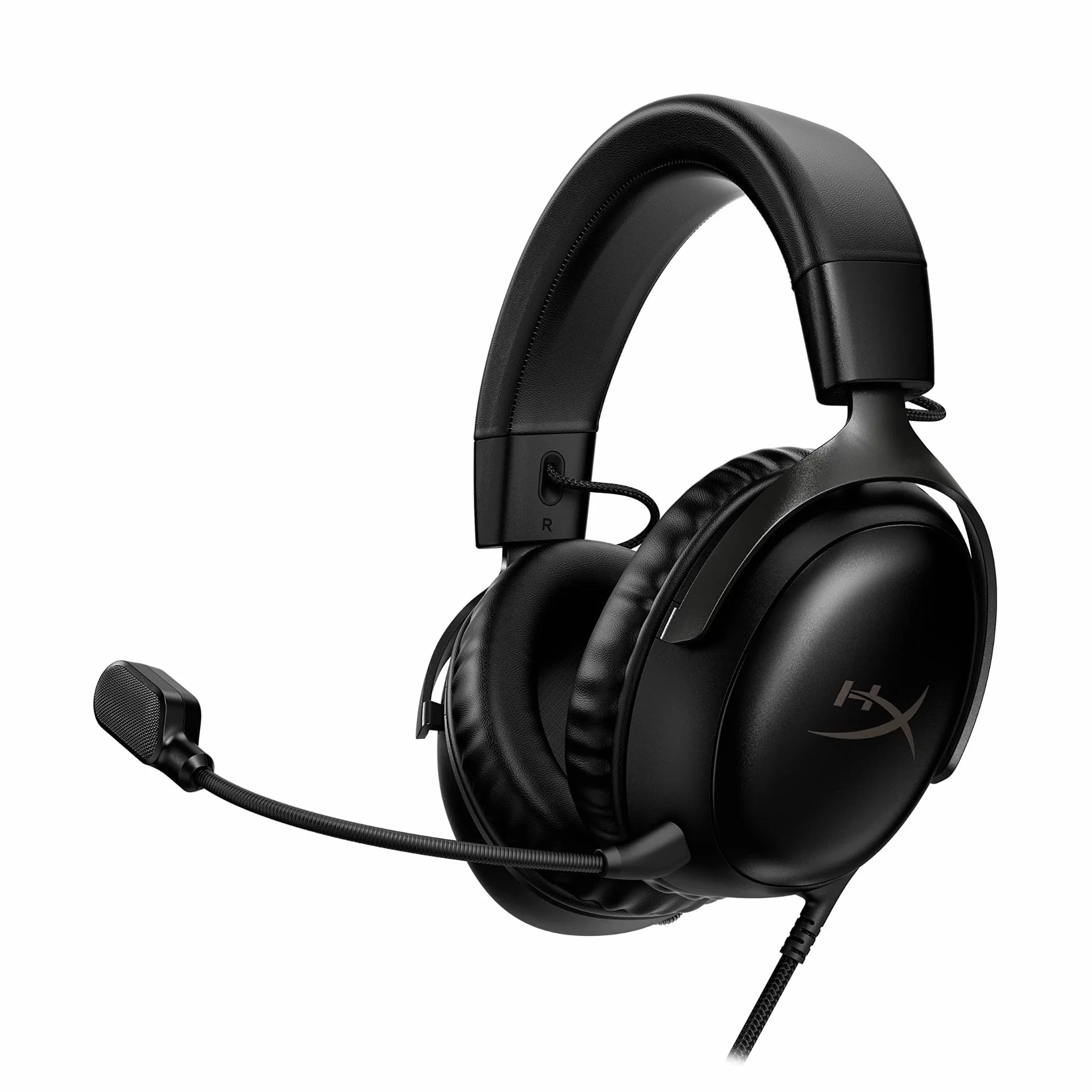 HyperX Cloud III – przewodowy zestaw słuchawkowy do gier, PC, PS5, Xbox Series X|S, kątowy sterownik 53 mm, DTS, pianka memory, stabilna rama, ultra przezroczysty mikrofon 10 mm, USB-C, USB-A, 3,5 mm,